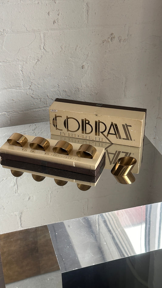 Set of 8 Cobras Brass Napkin Rings by Beucler LTD