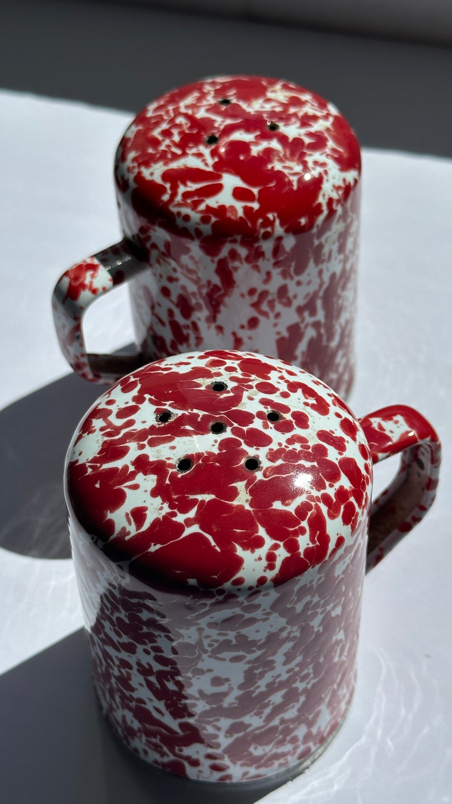 Splatterware Salt and Pepper Shakers