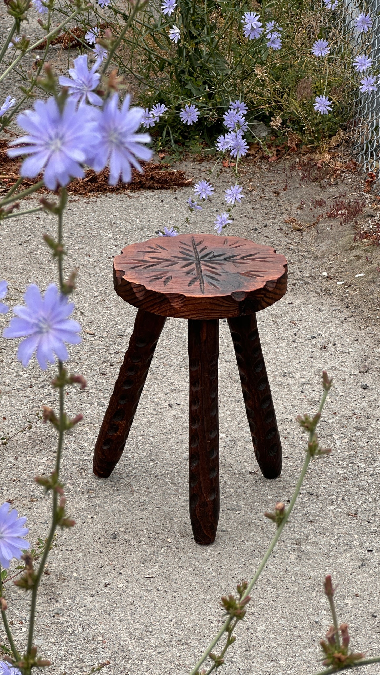 Carved Wooden Stool