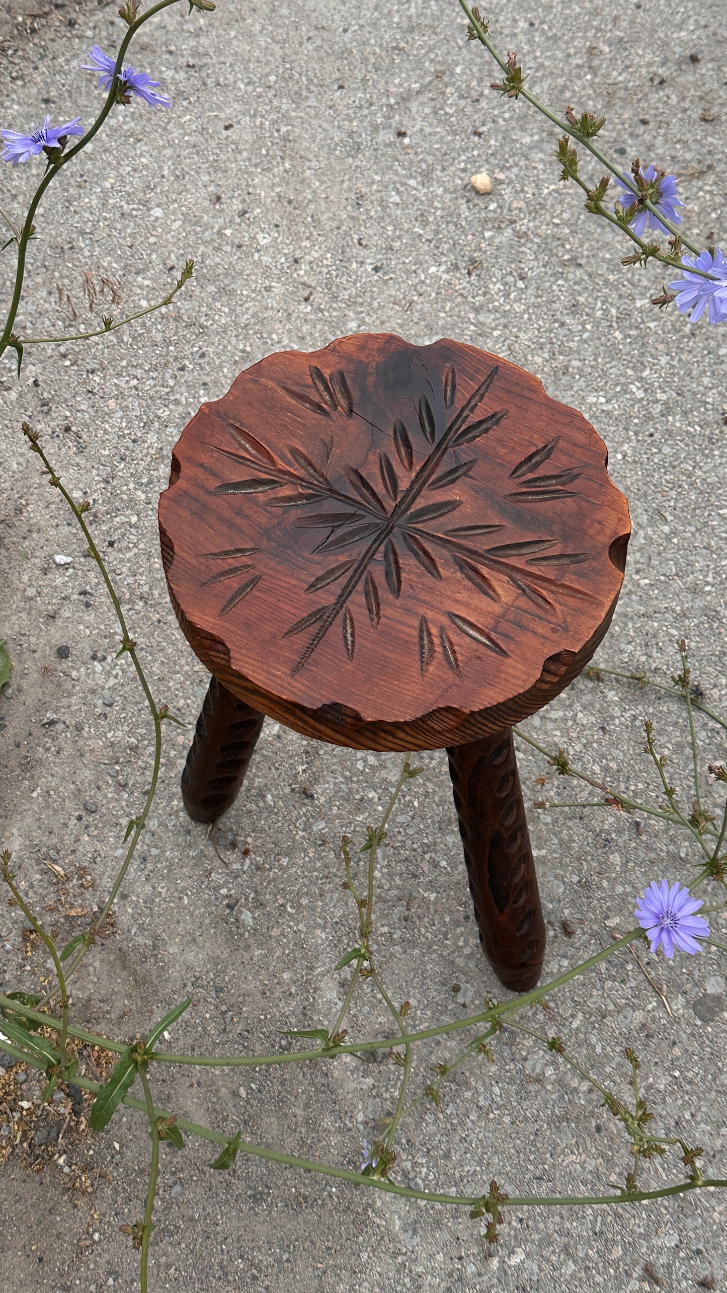 Carved Wooden Stool