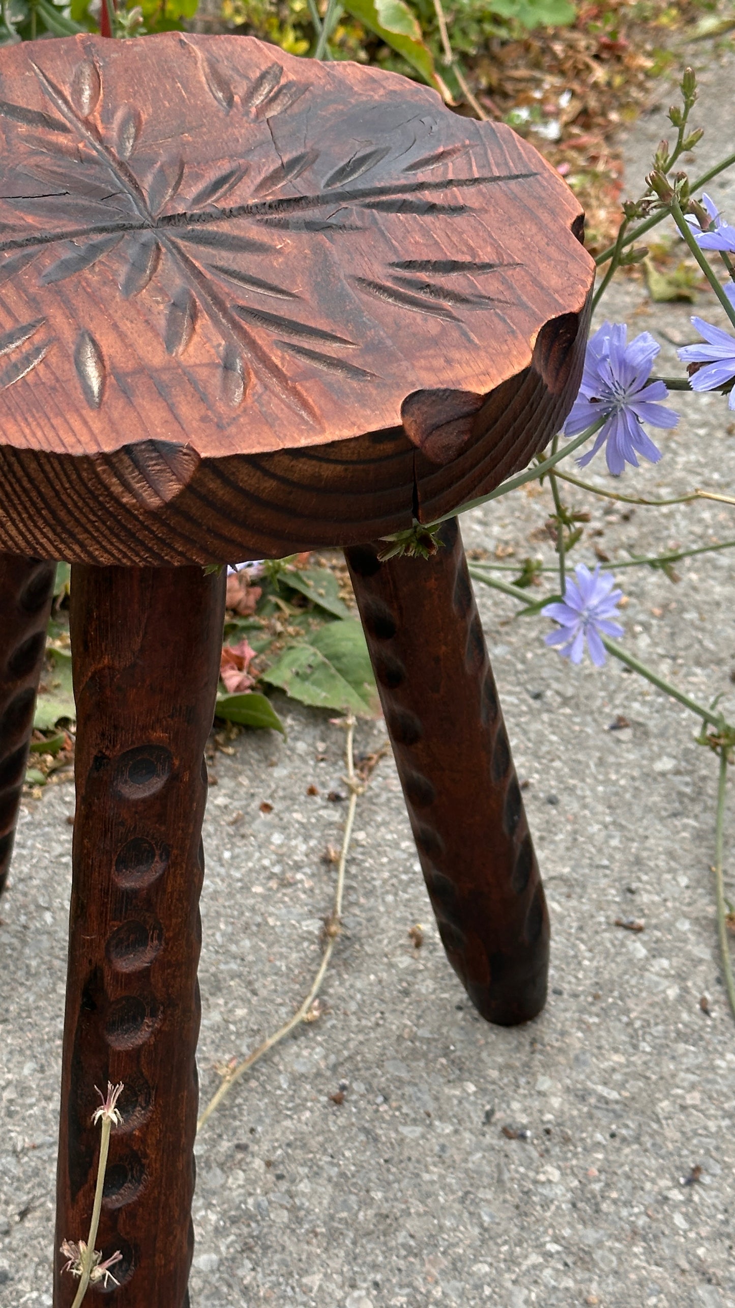Carved Wooden Stool