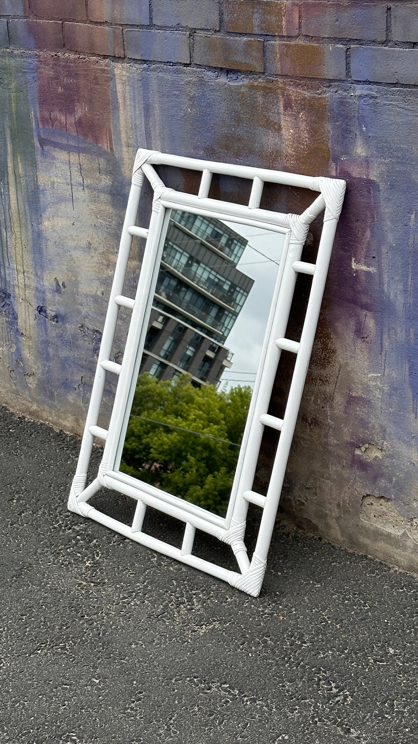 White Bamboo Mirror