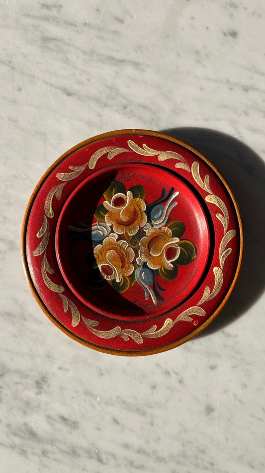 Pair of Hand Painted Wooden Wall Plates