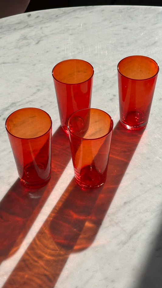 Set of 4 Blood Orange Glasses