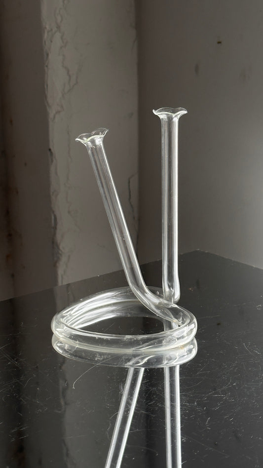 Twisted Heart Shaped Glass Bud Vase
