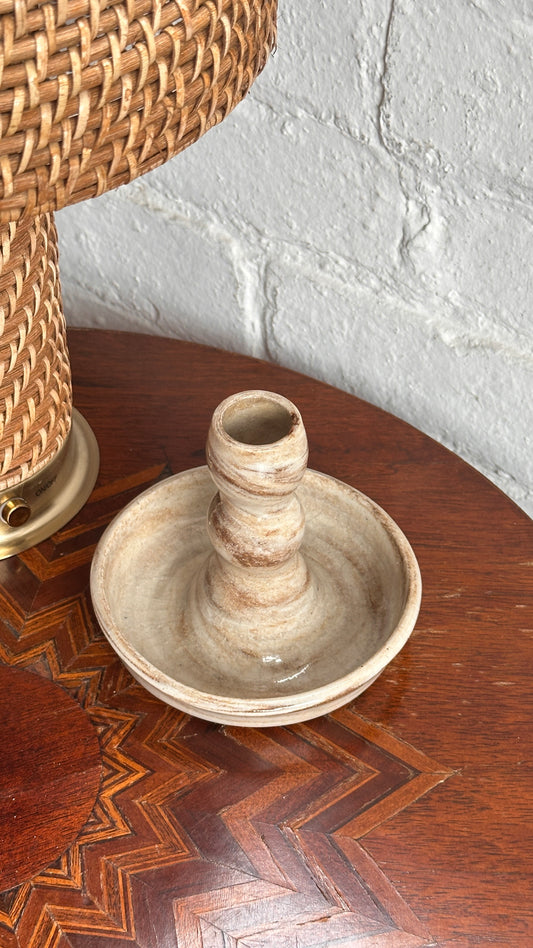 Swirled Clay Candle Holder