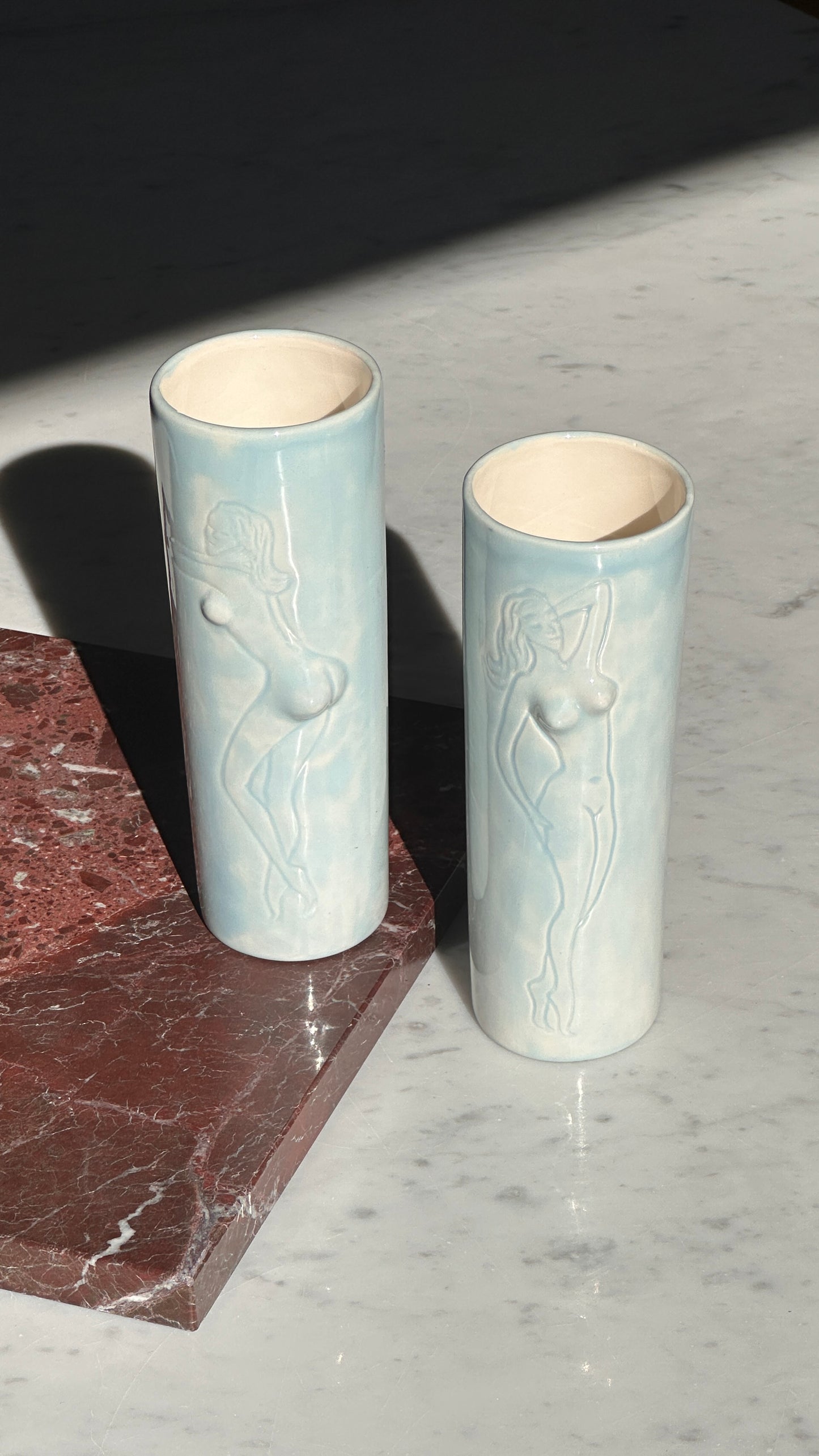 Pair of Naked Lady Ceramic Vases