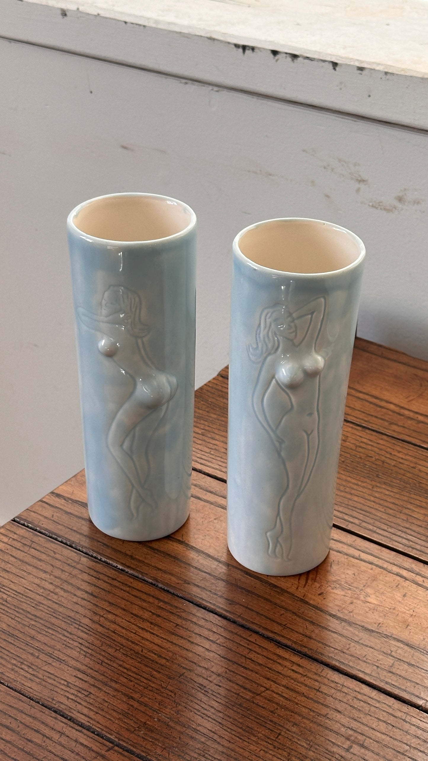 Pair of Naked Lady Ceramic Vases