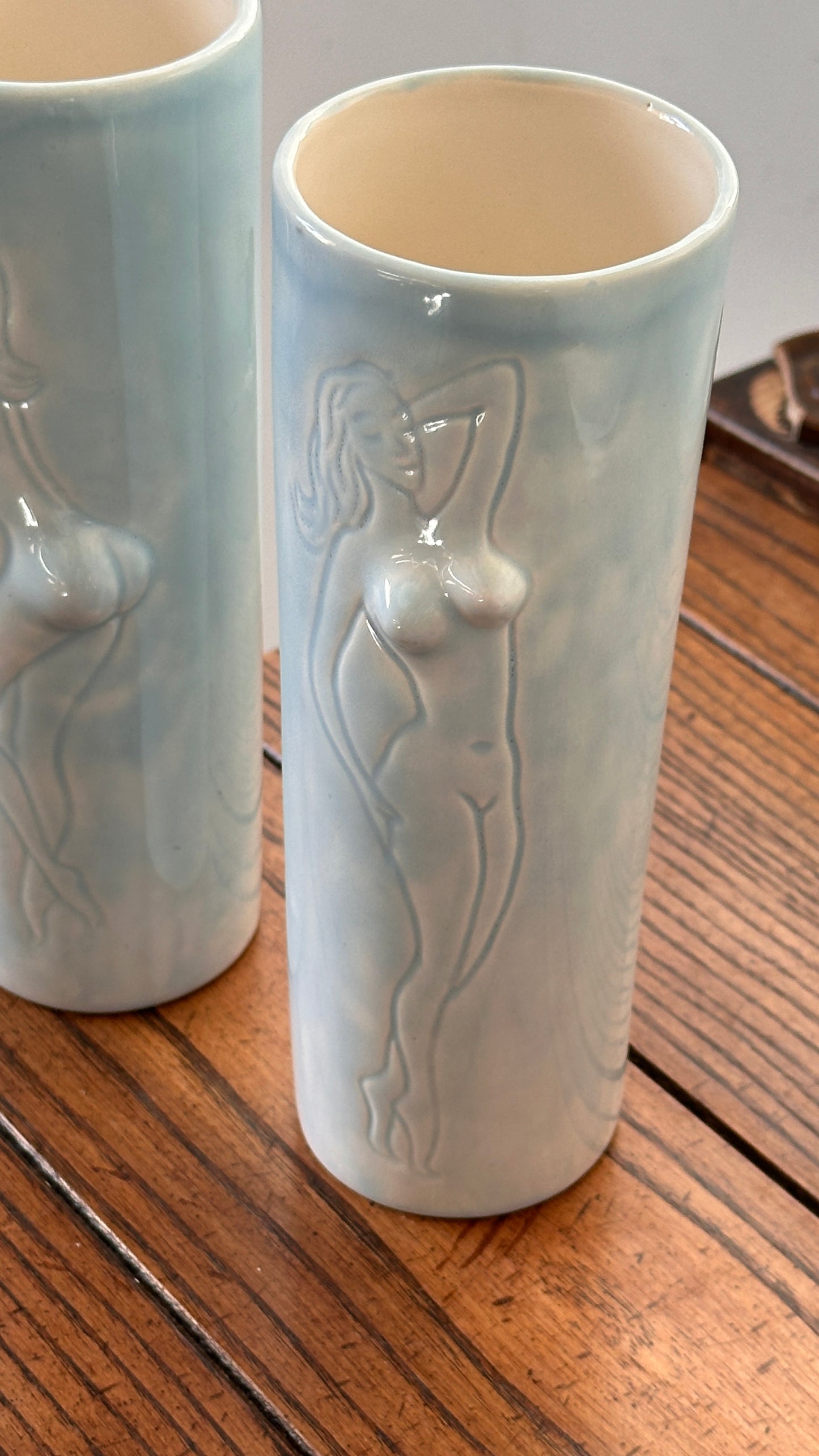 Pair of Naked Lady Ceramic Vases