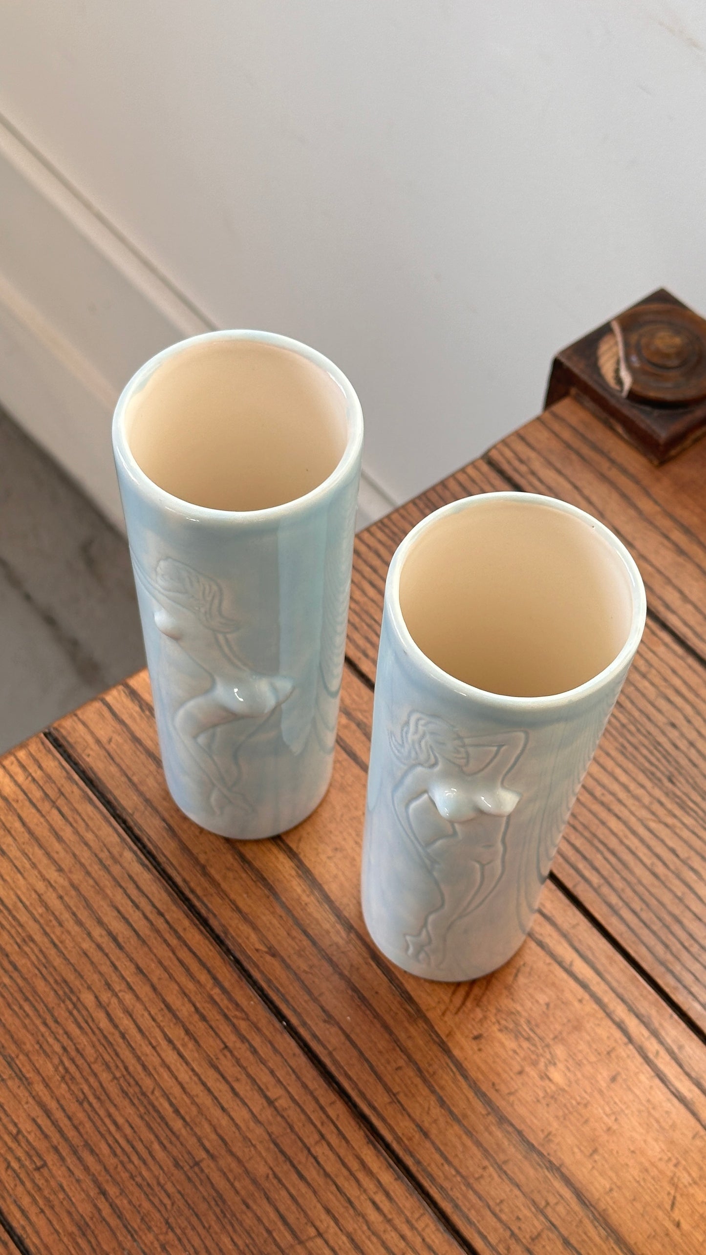 Pair of Naked Lady Ceramic Vases