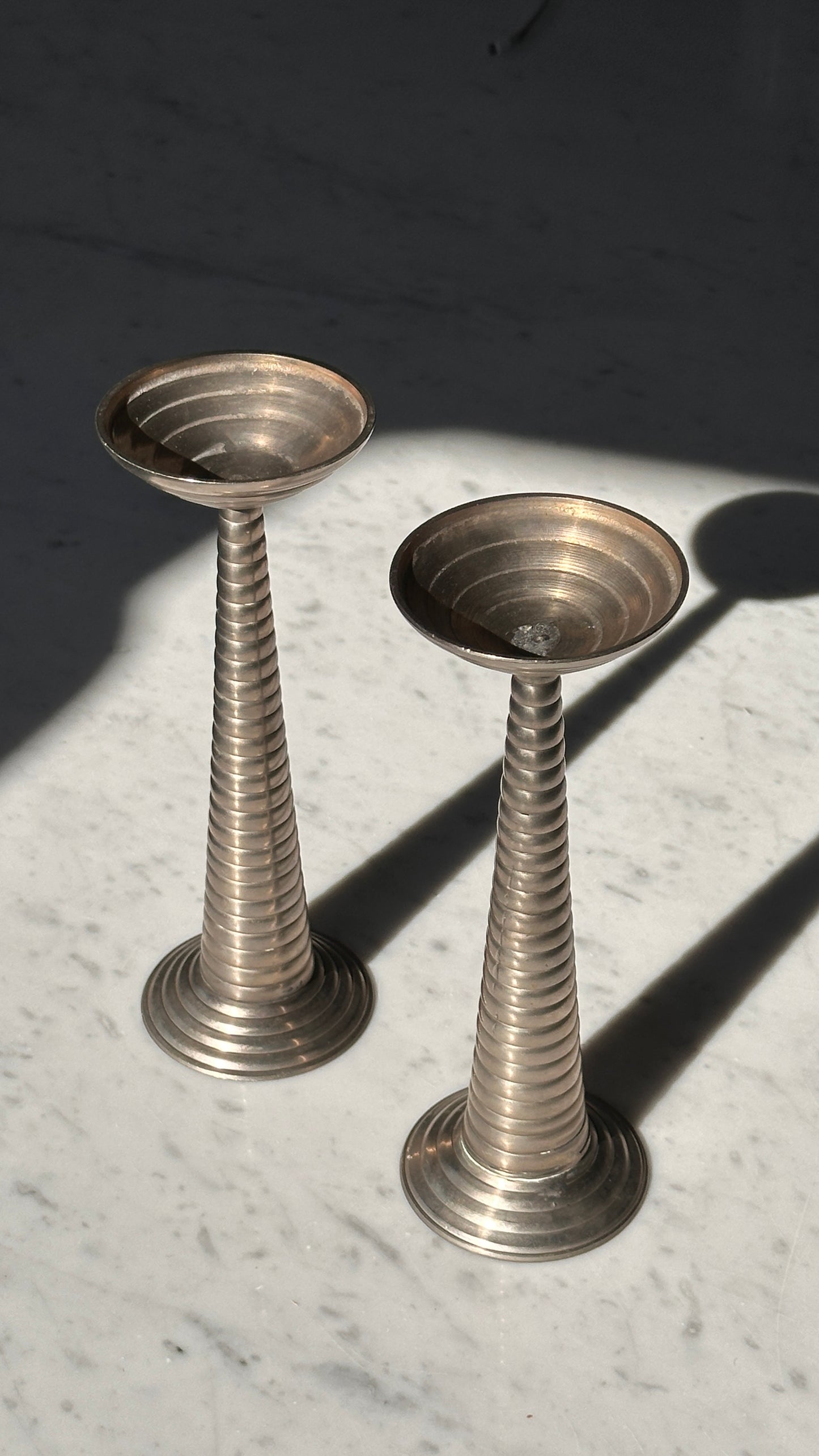 Pair of Vintage Metal Candle Stick Holders