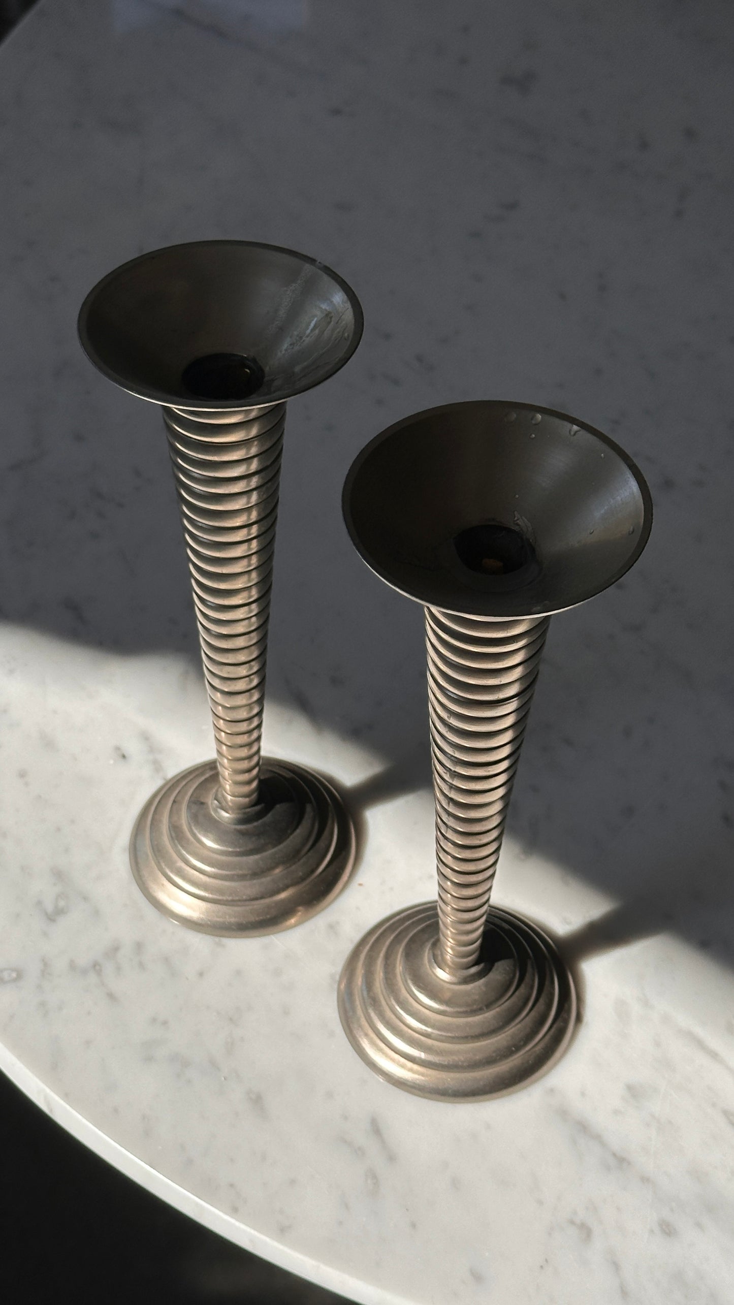 Pair of Vintage Metal Candle Stick Holders
