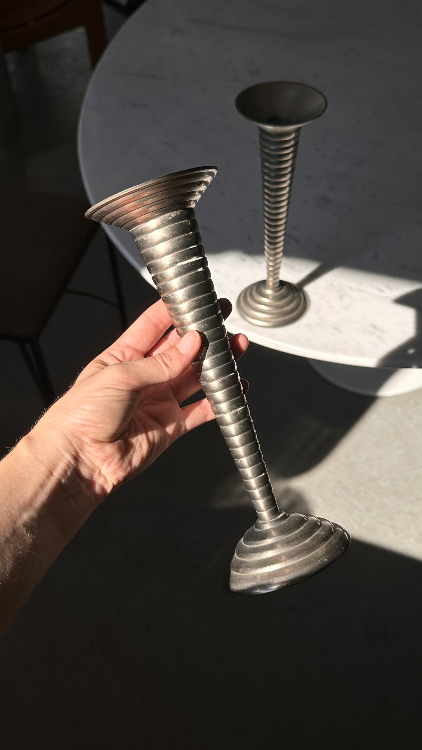 Pair of Vintage Metal Candle Stick Holders