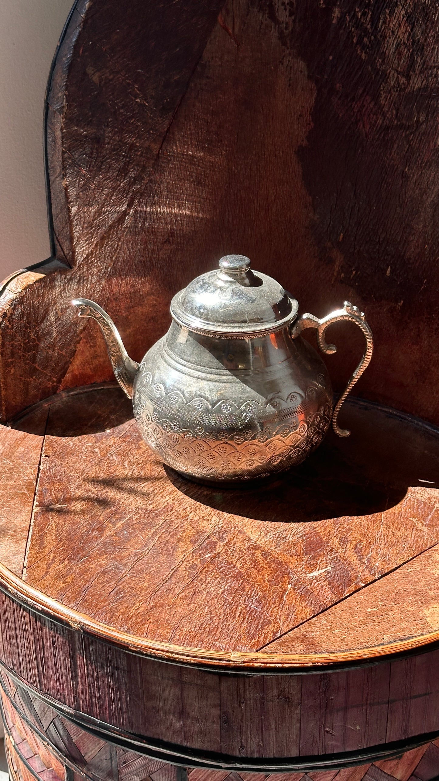 Pair of Metal Teapots