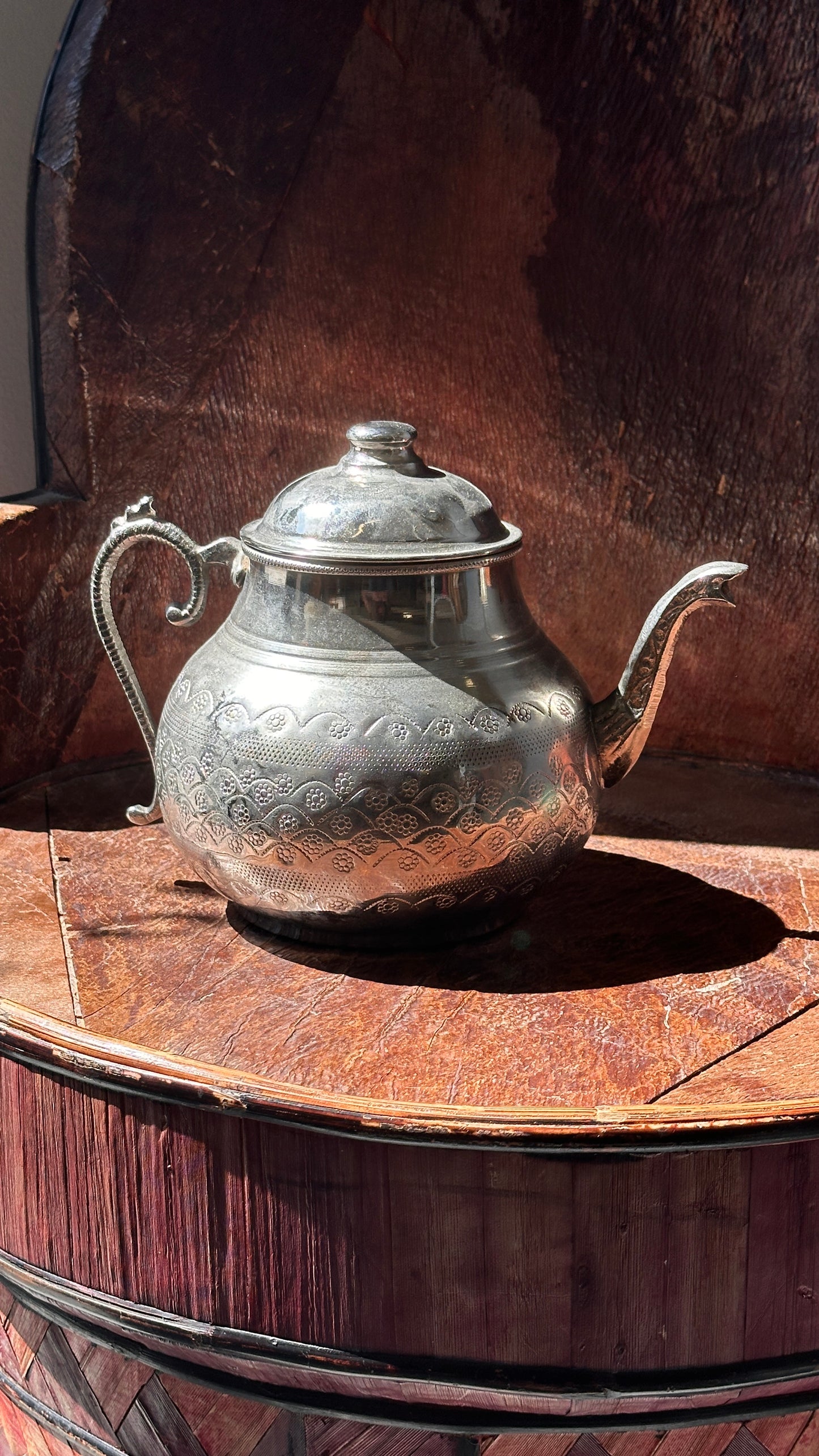 Pair of Metal Teapots