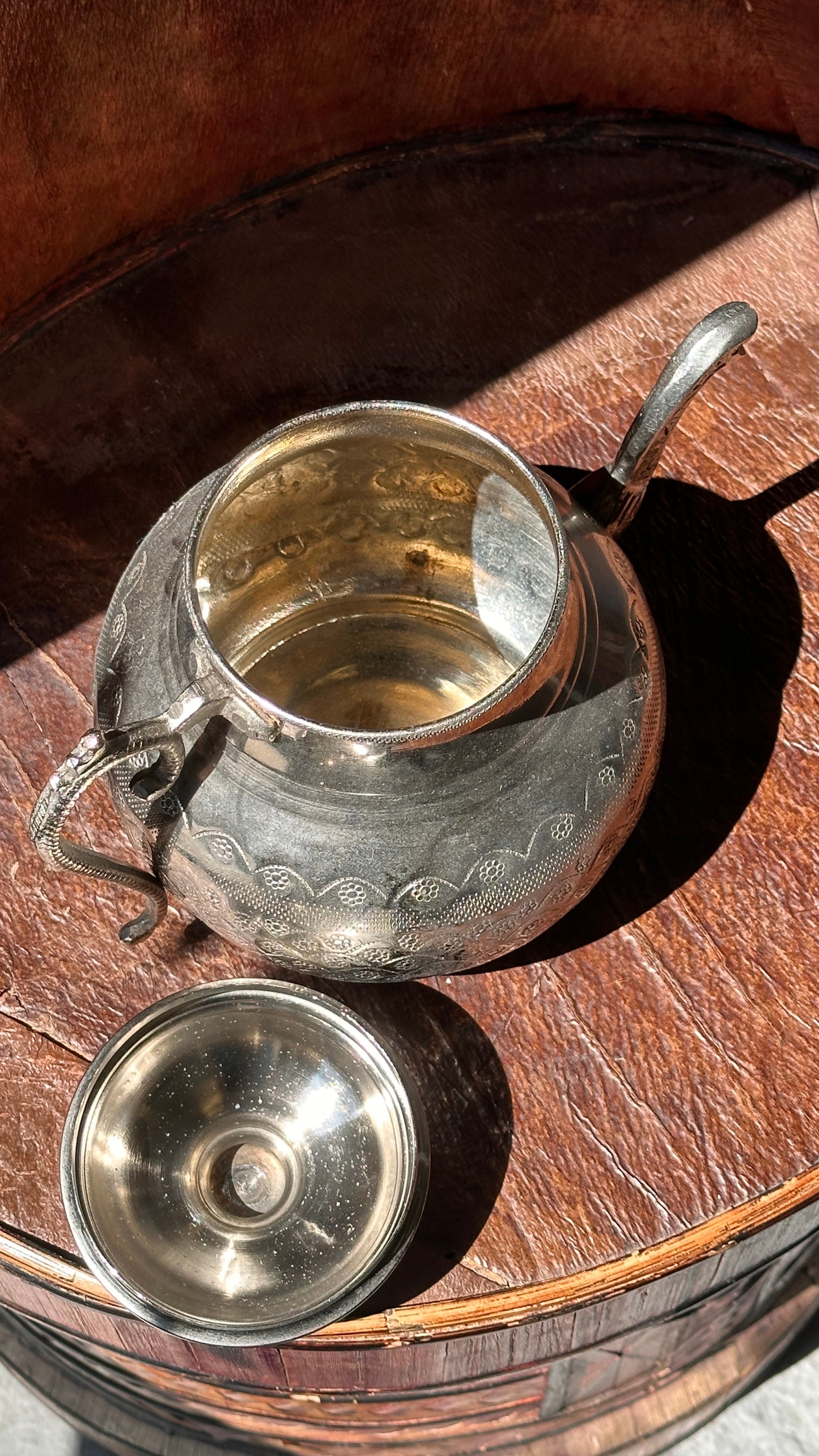 Pair of Metal Teapots