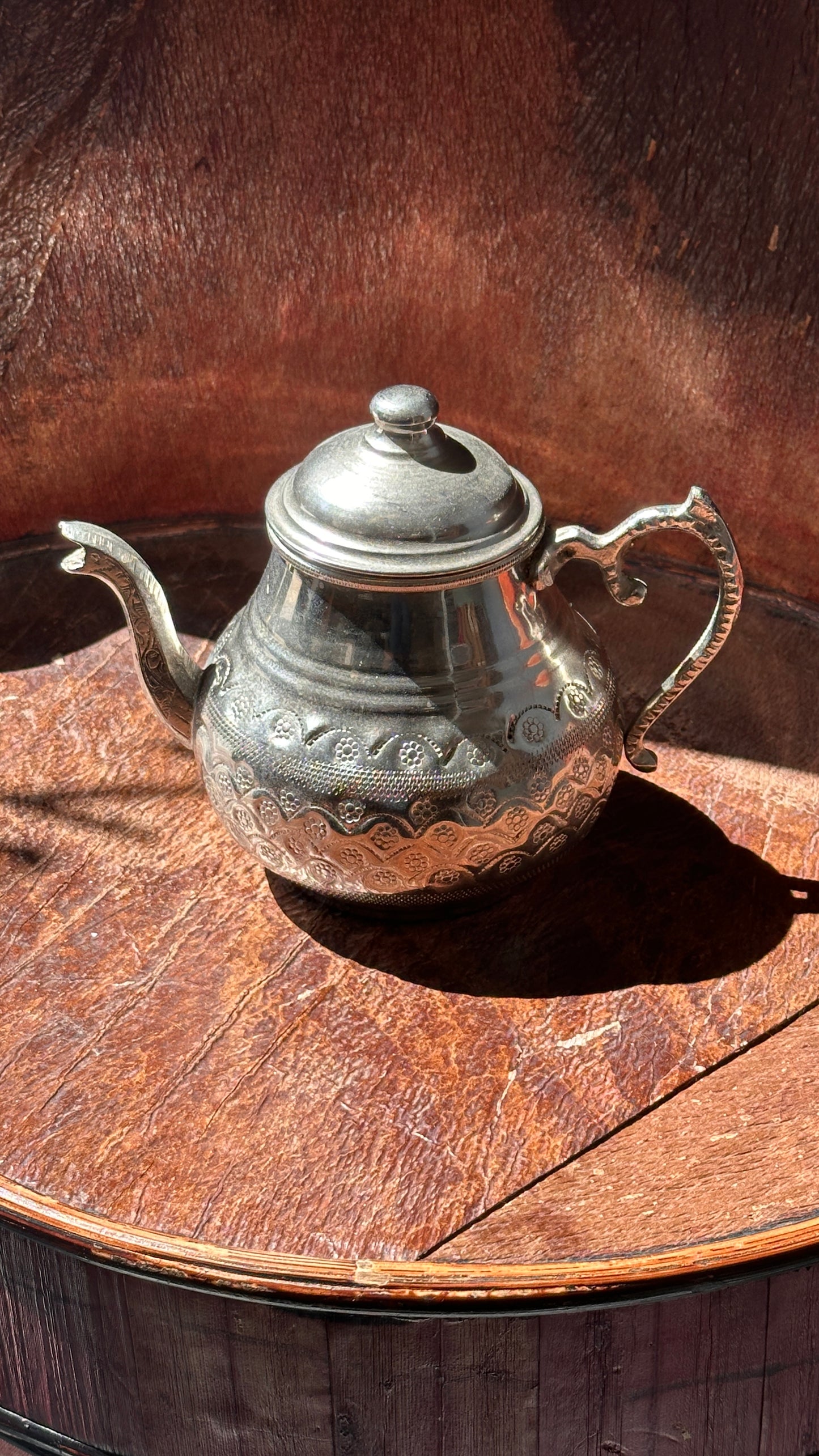 Pair of Metal Teapots