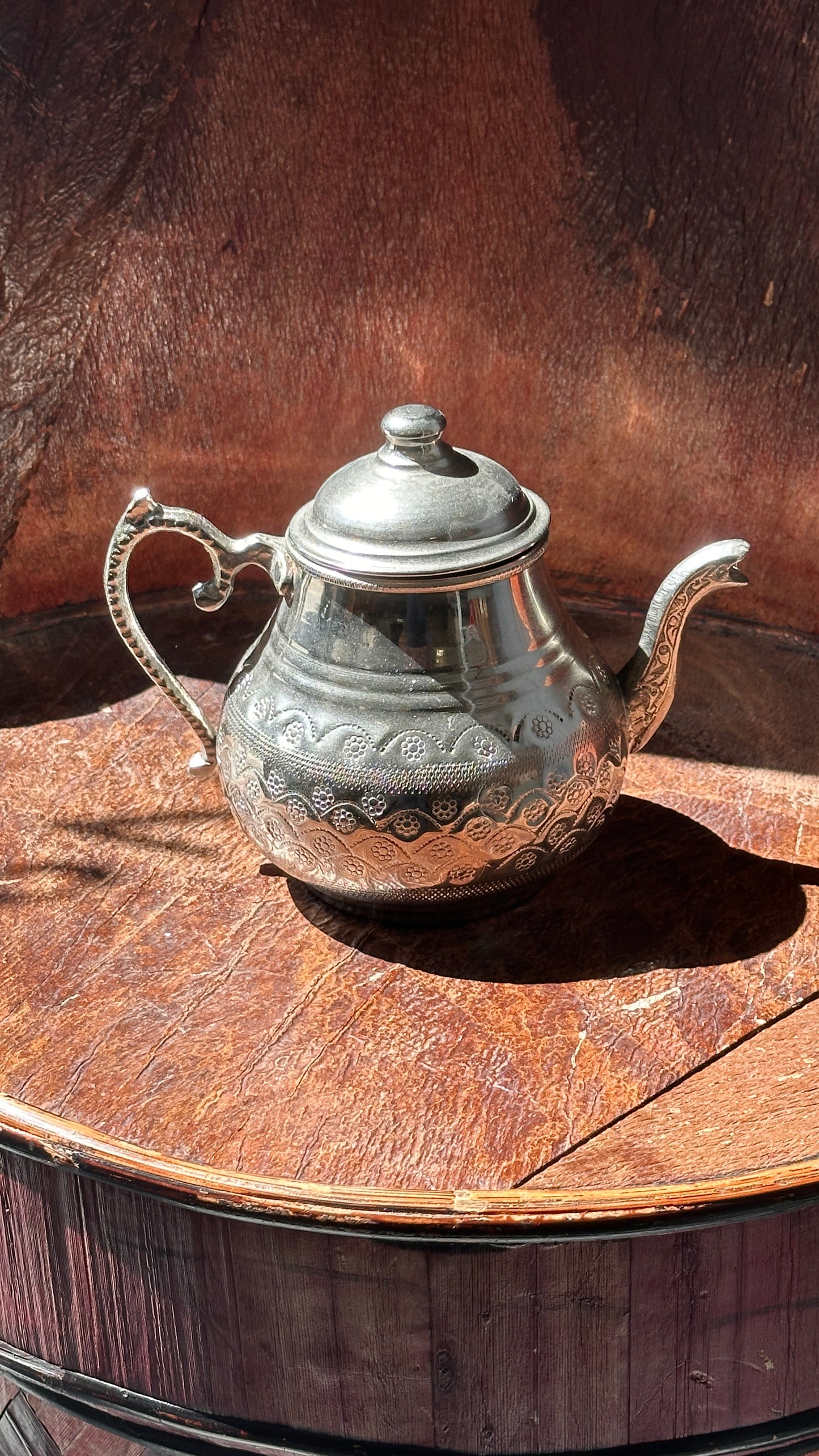 Pair of Metal Teapots
