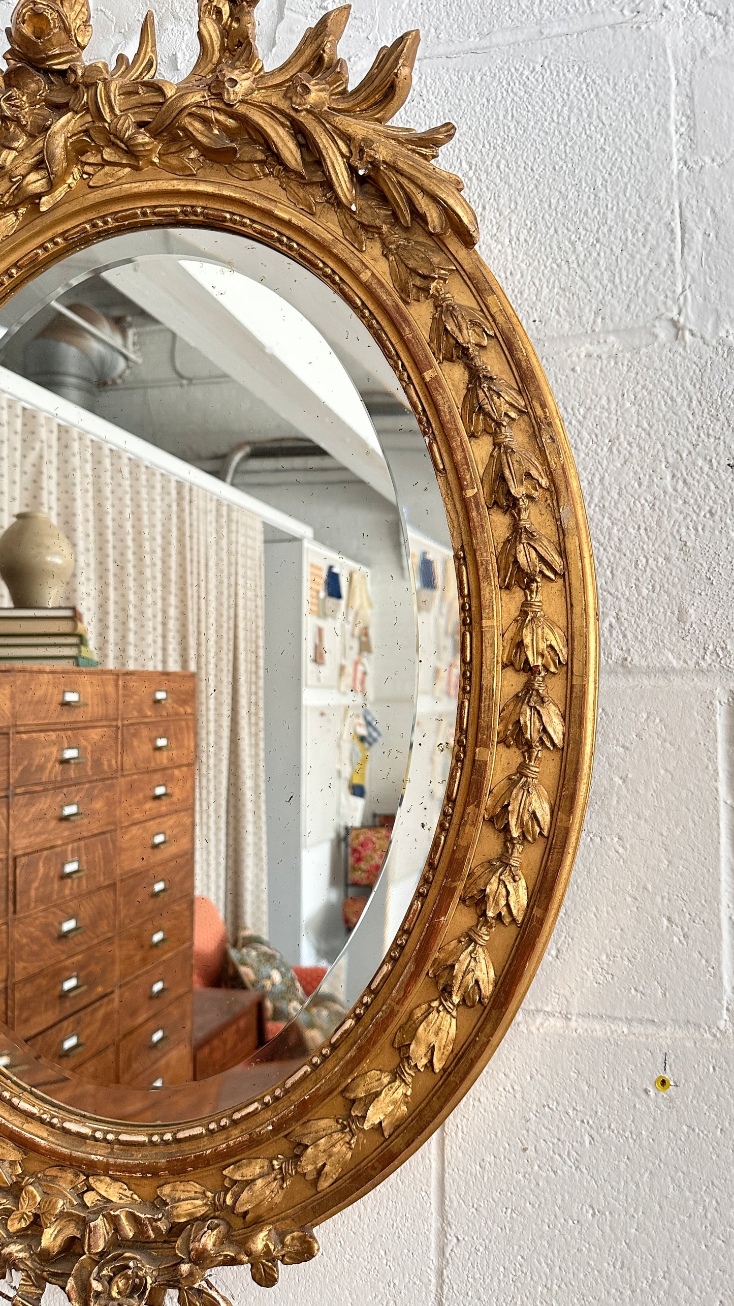 Gilt Oval Mirror