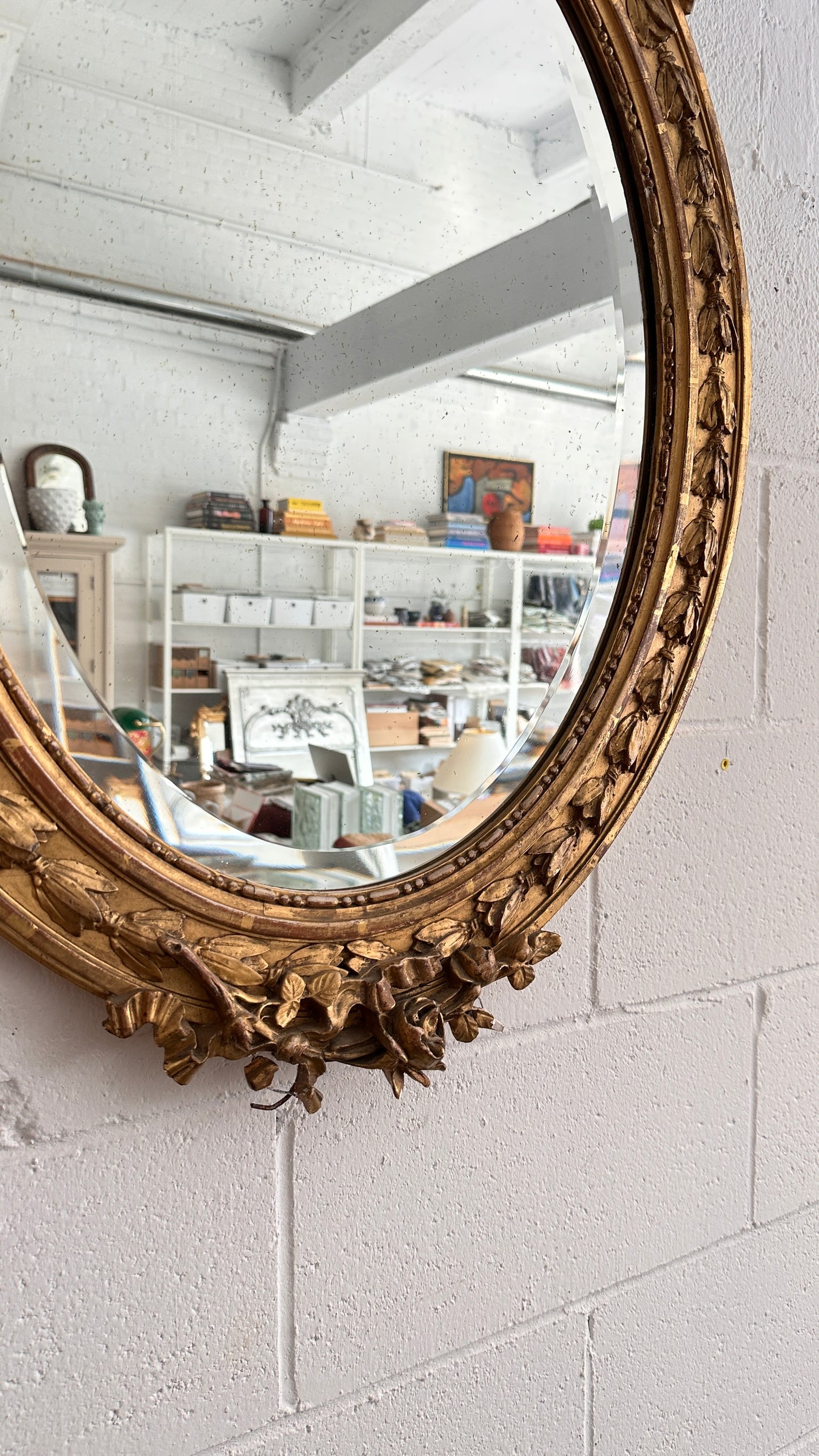 Gilt Oval Mirror