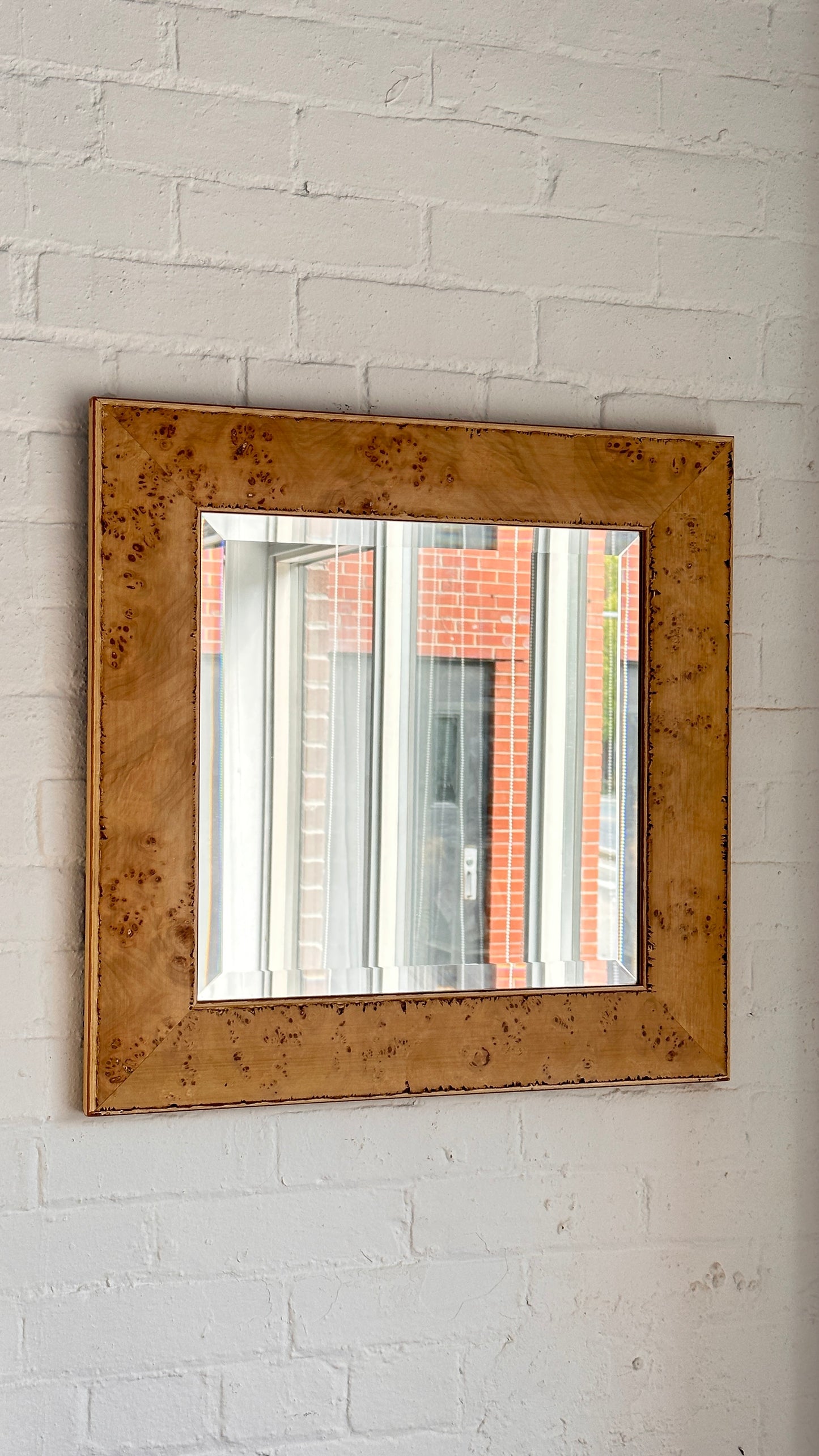 Burled Wood Veneer Mirror