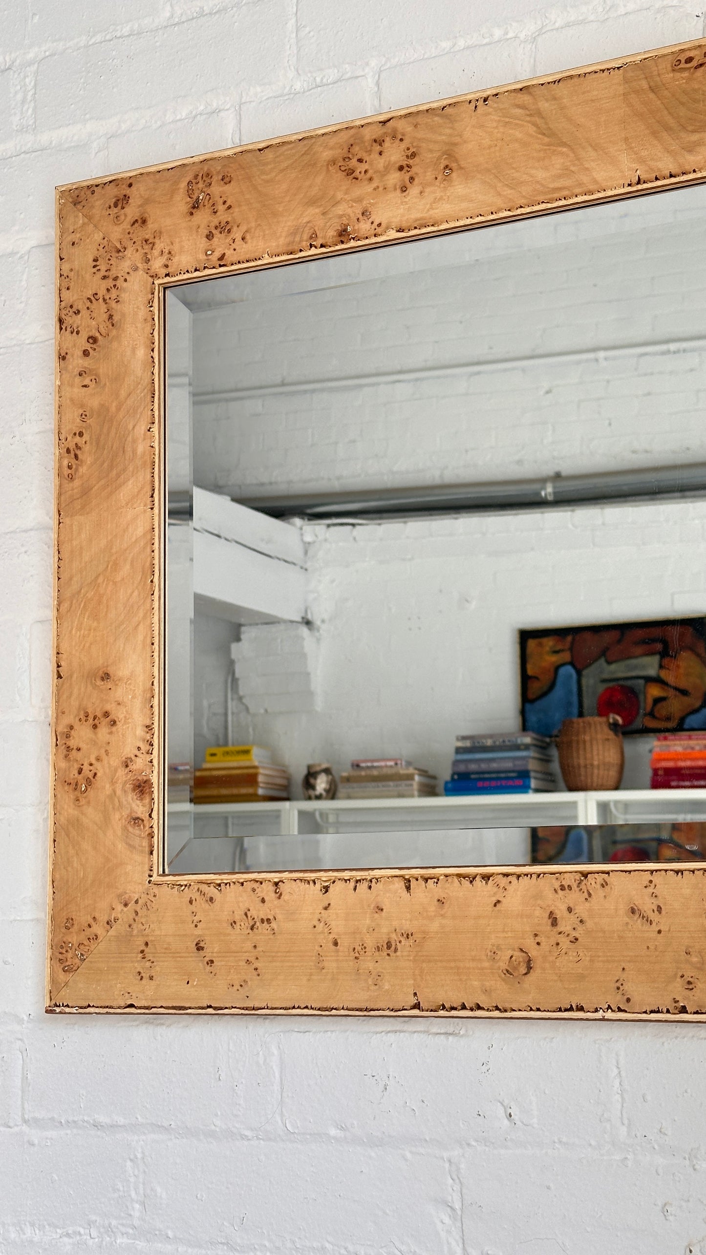 Burled Wood Veneer Mirror