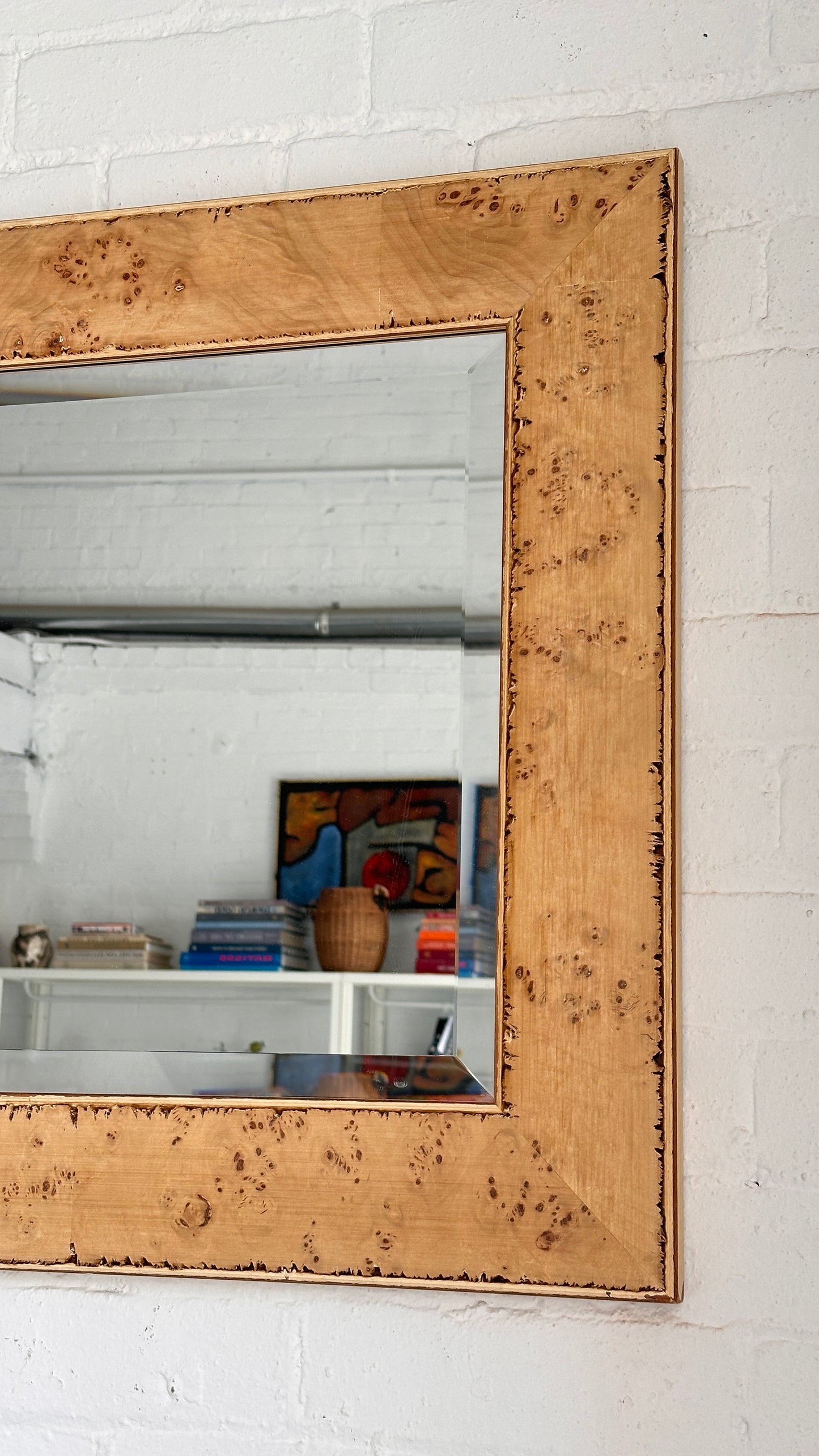 Burled Wood Veneer Mirror