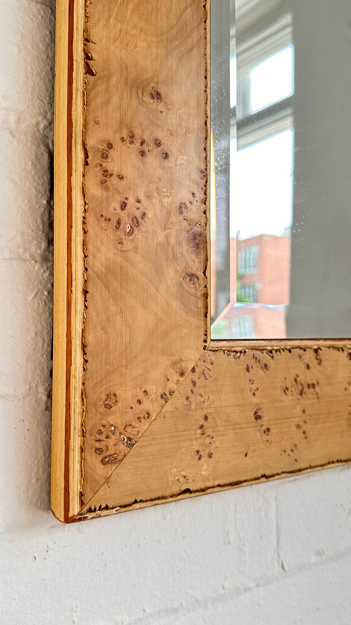 Burled Wood Veneer Mirror