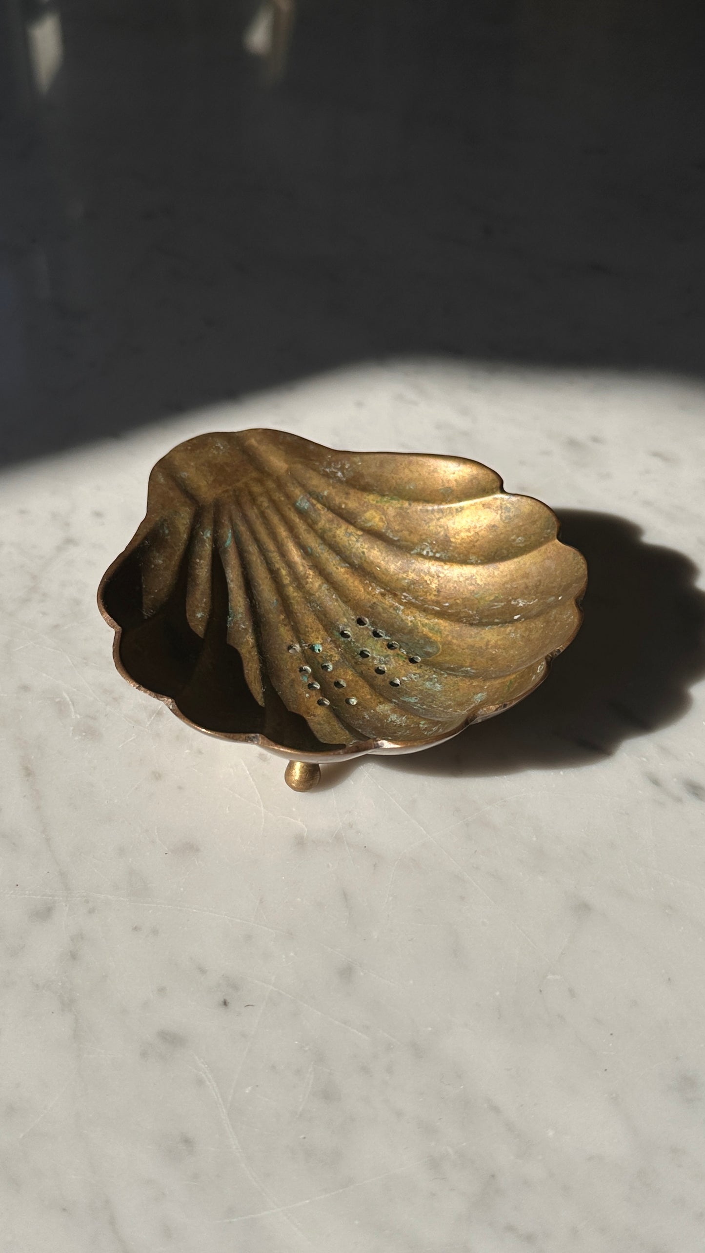 Vintage Brass Shell Soap Dish