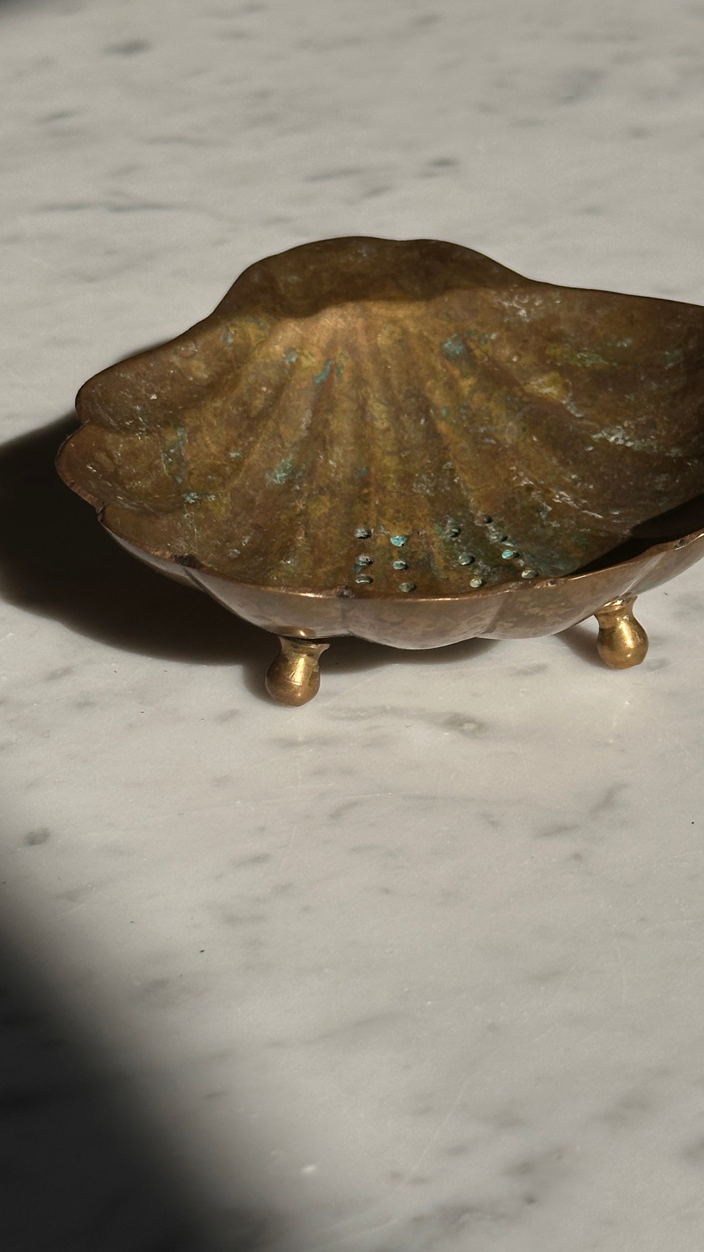 Vintage Brass Shell Soap Dish