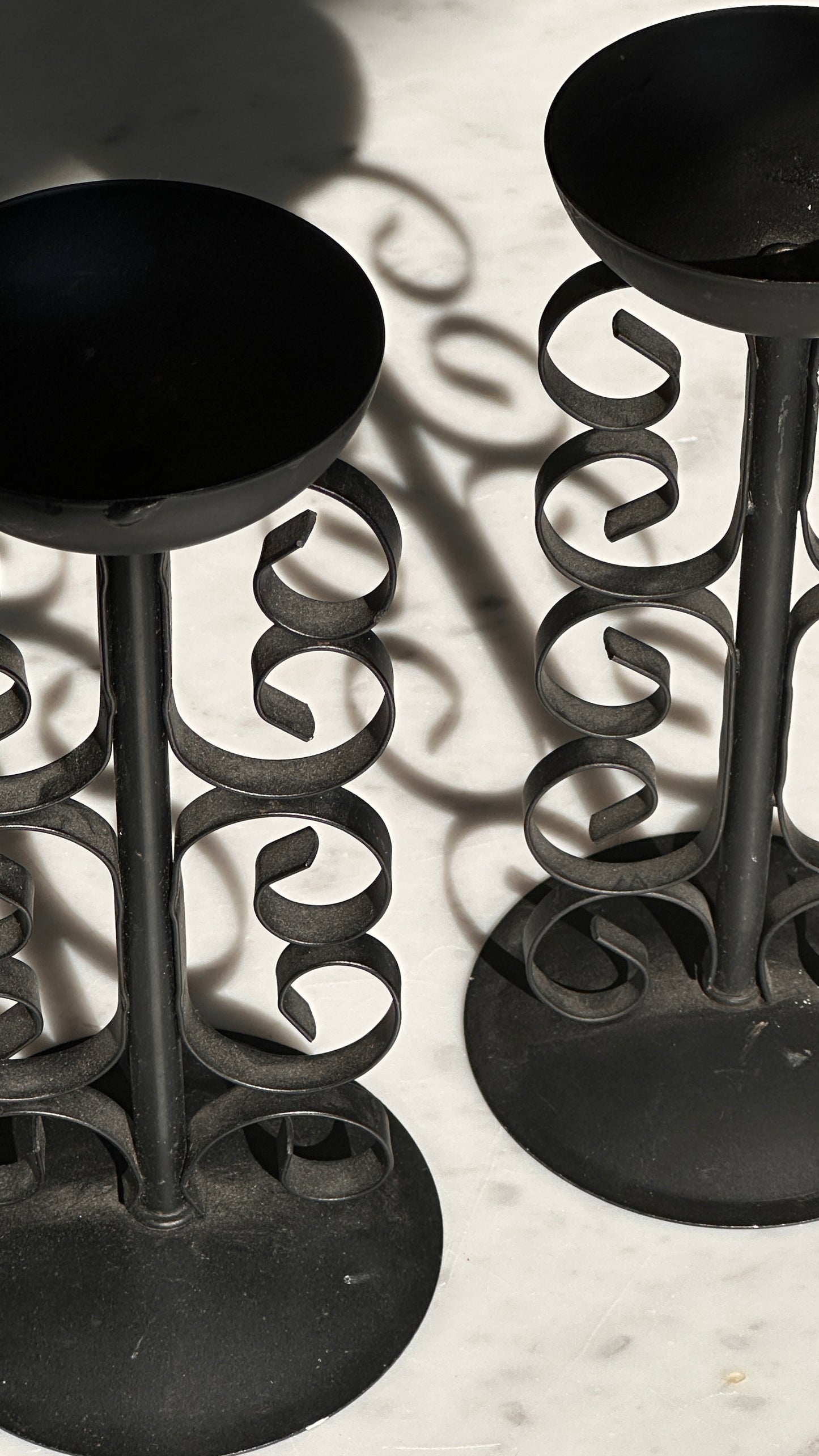 Pair of Metal Candle Holders