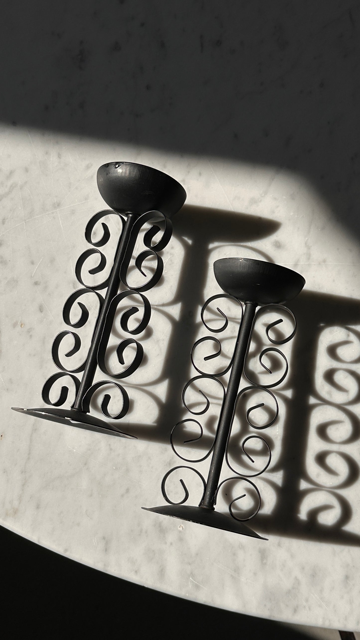 Pair of Metal Candle Holders