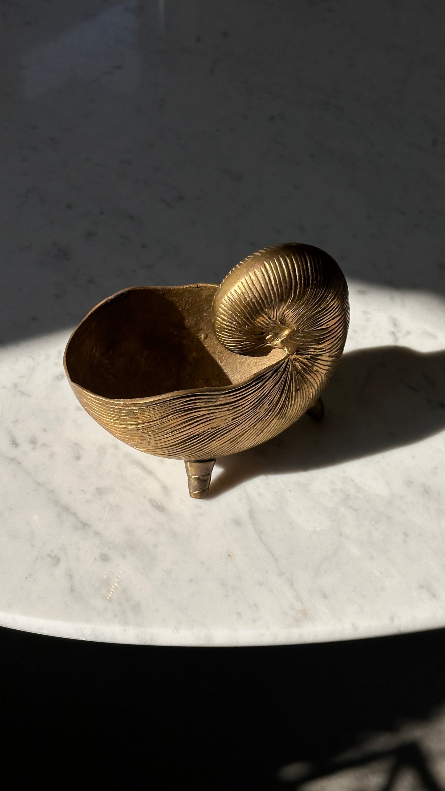 Vintage Brass Nautilus Planter