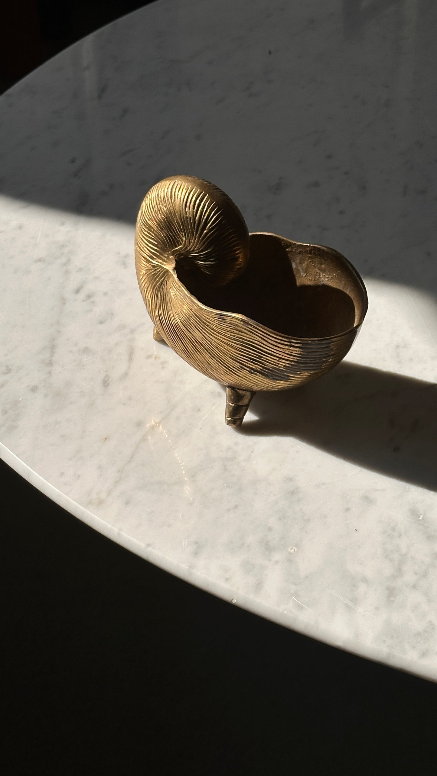Vintage Brass Nautilus Planter