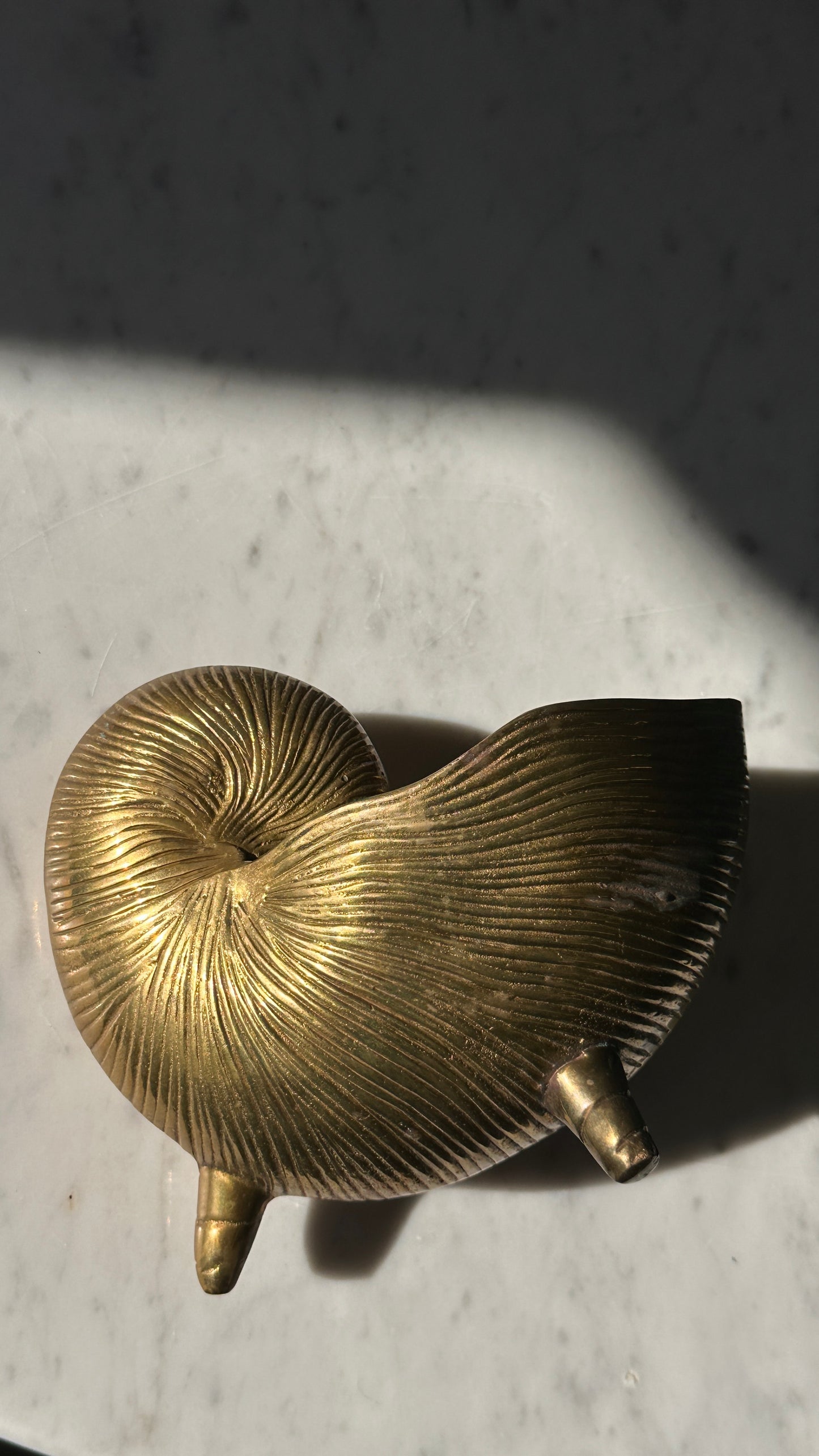 Vintage Brass Nautilus Planter