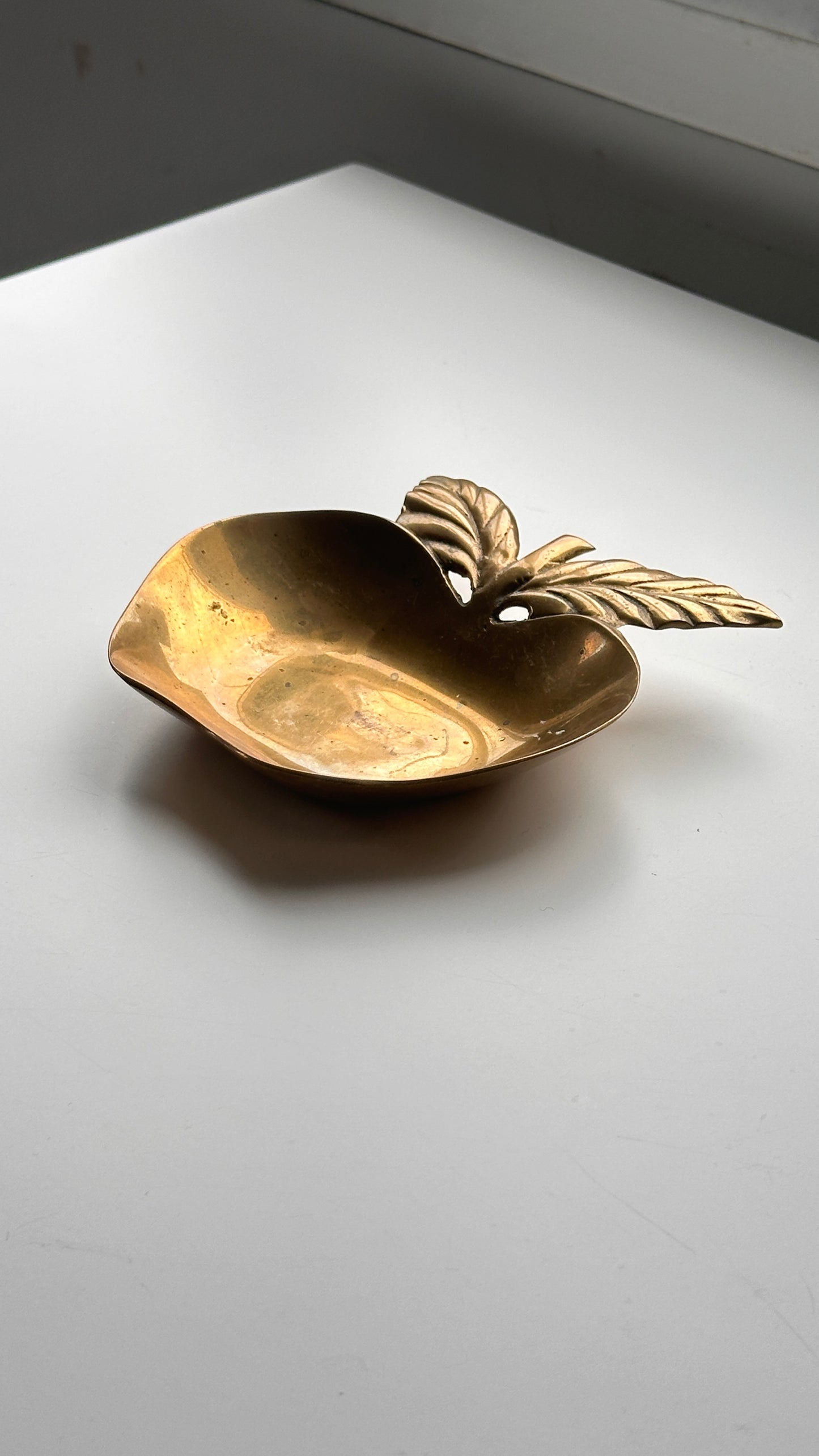 Vintage Brass Apple Trinket Dish