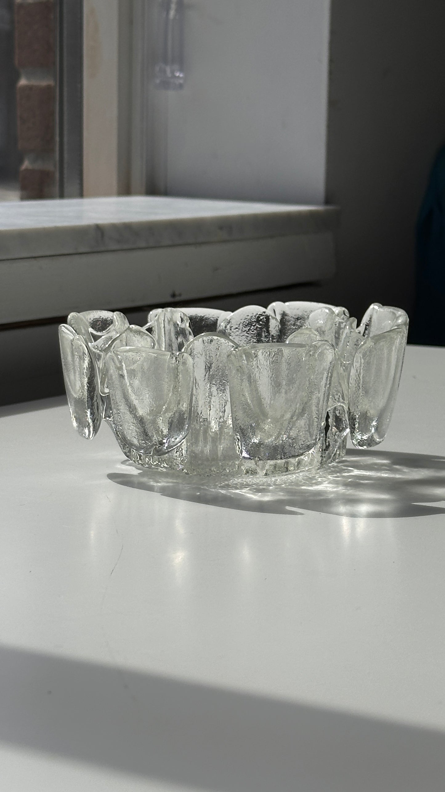 Mid Century Ice Glass Bowl