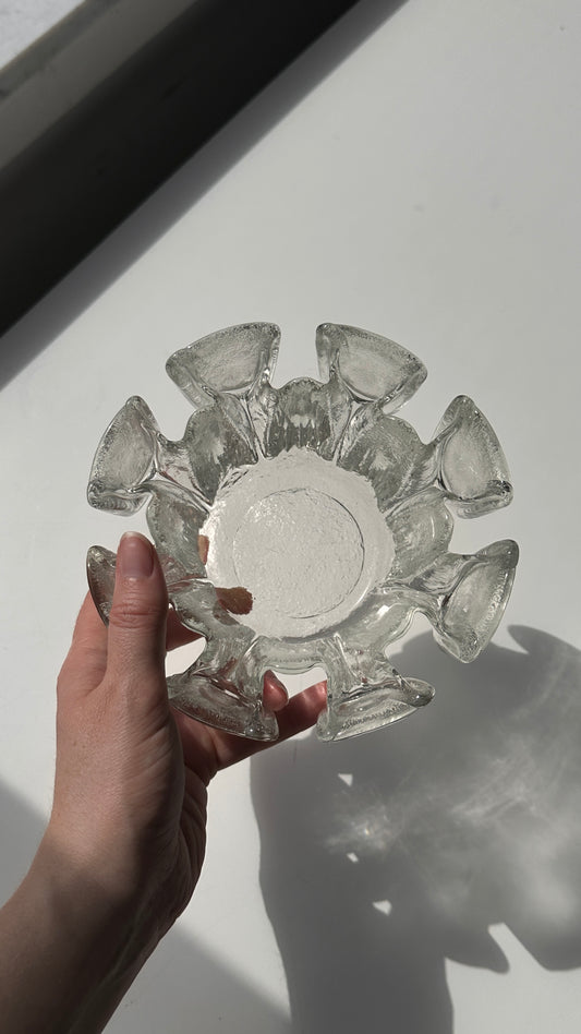 Mid Century Ice Glass Bowl