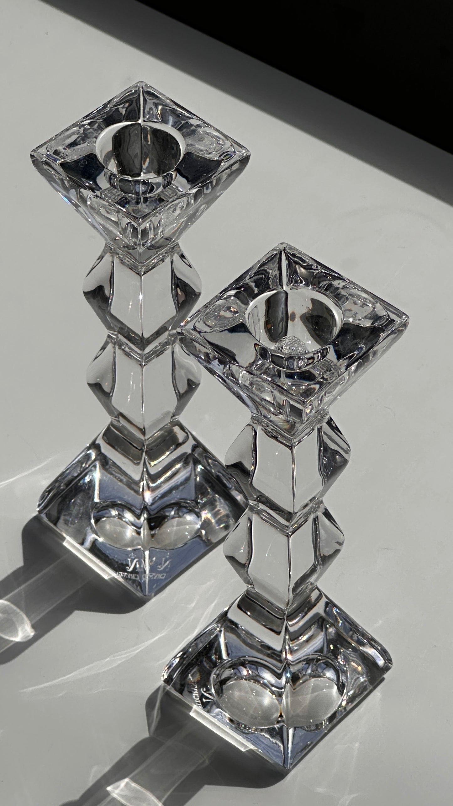 Pair of Light Crystal Candle Sticks