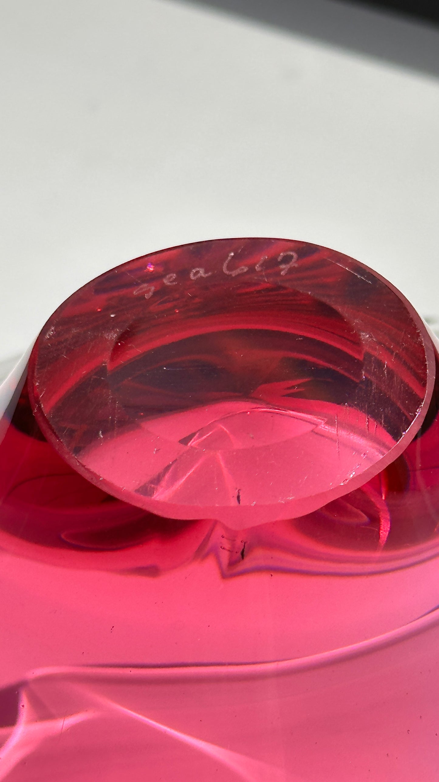 Vintage Pink Swedish Art Glass Bowl