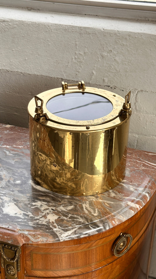 Vintage Brass Plated Porthole Ice Bucket