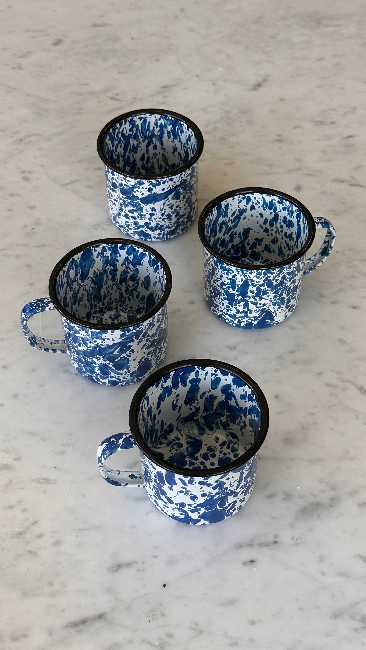 Set of Vintage Enamel Splatterware