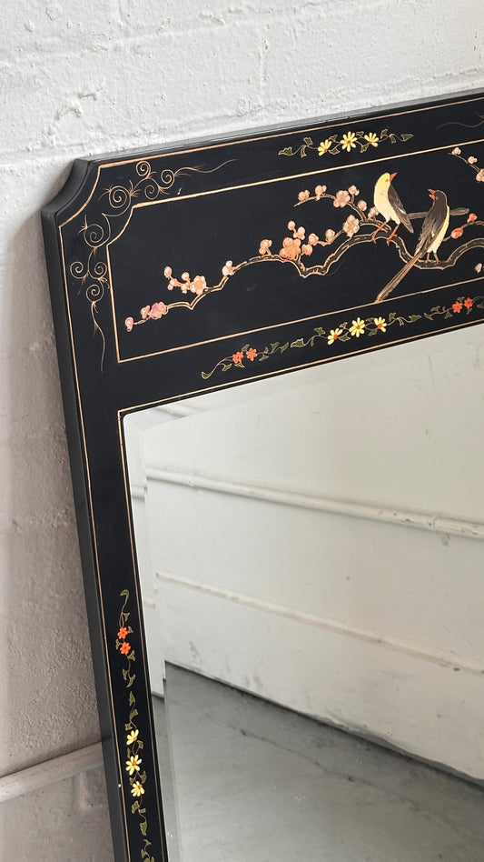 Decorative Black Lacquer Wall Mirror