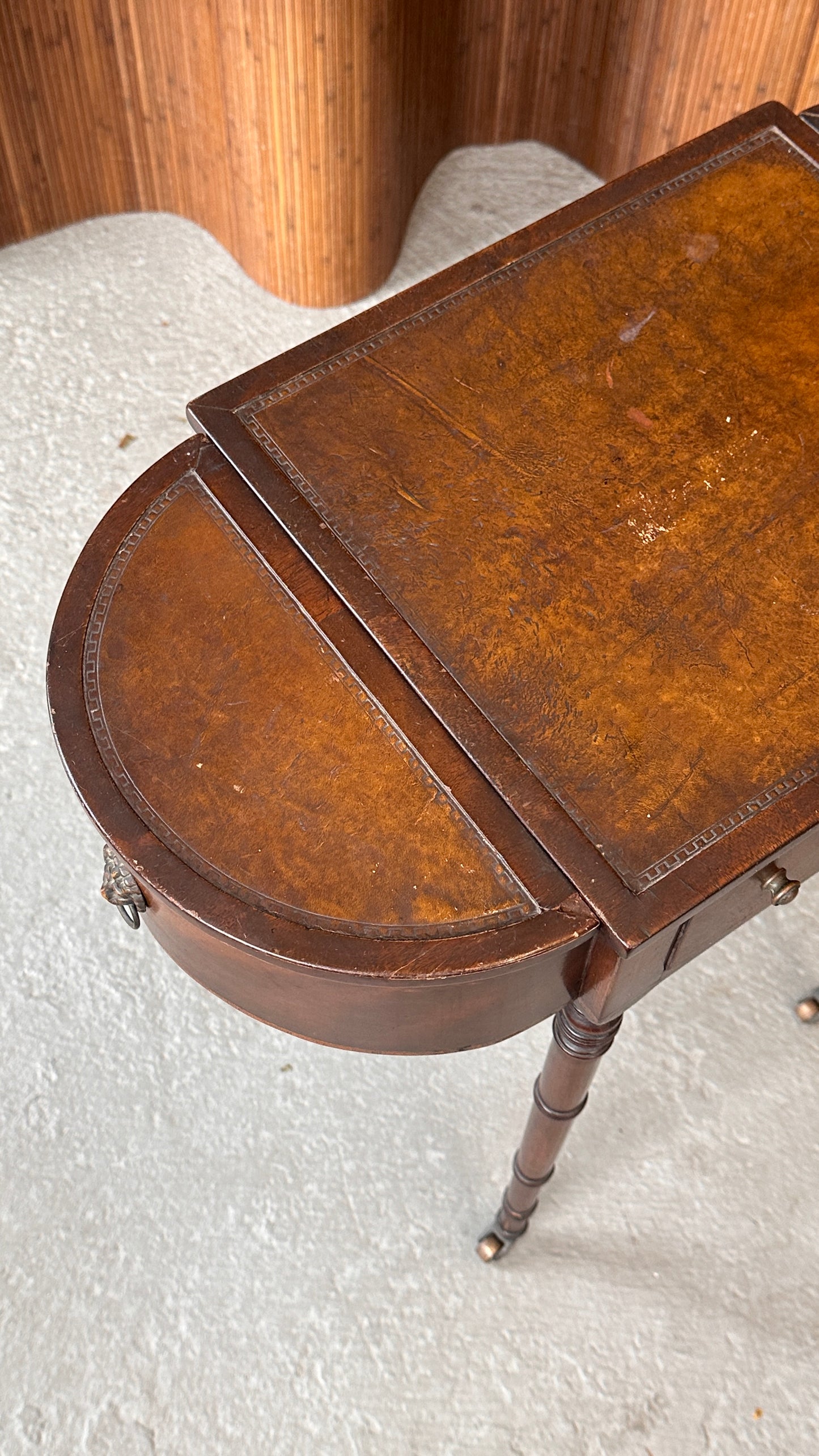 Antique Side Table with Planter Box Insert