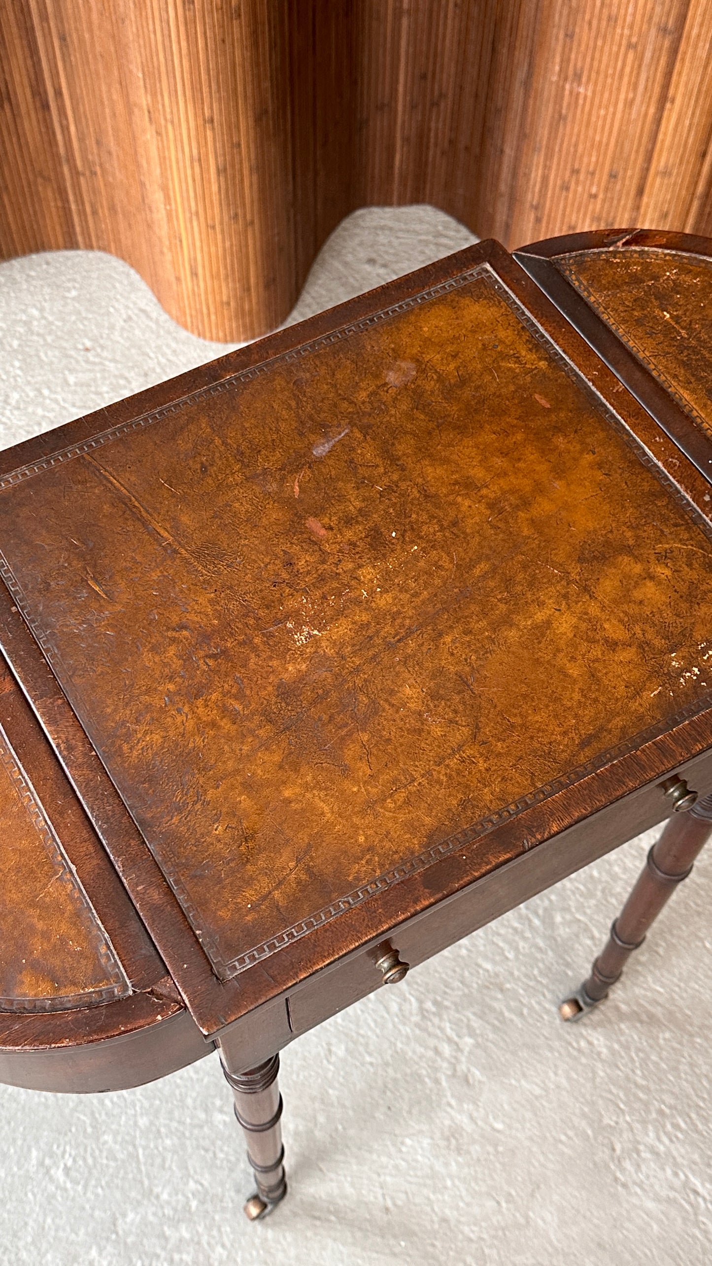 Antique Side Table with Planter Box Insert