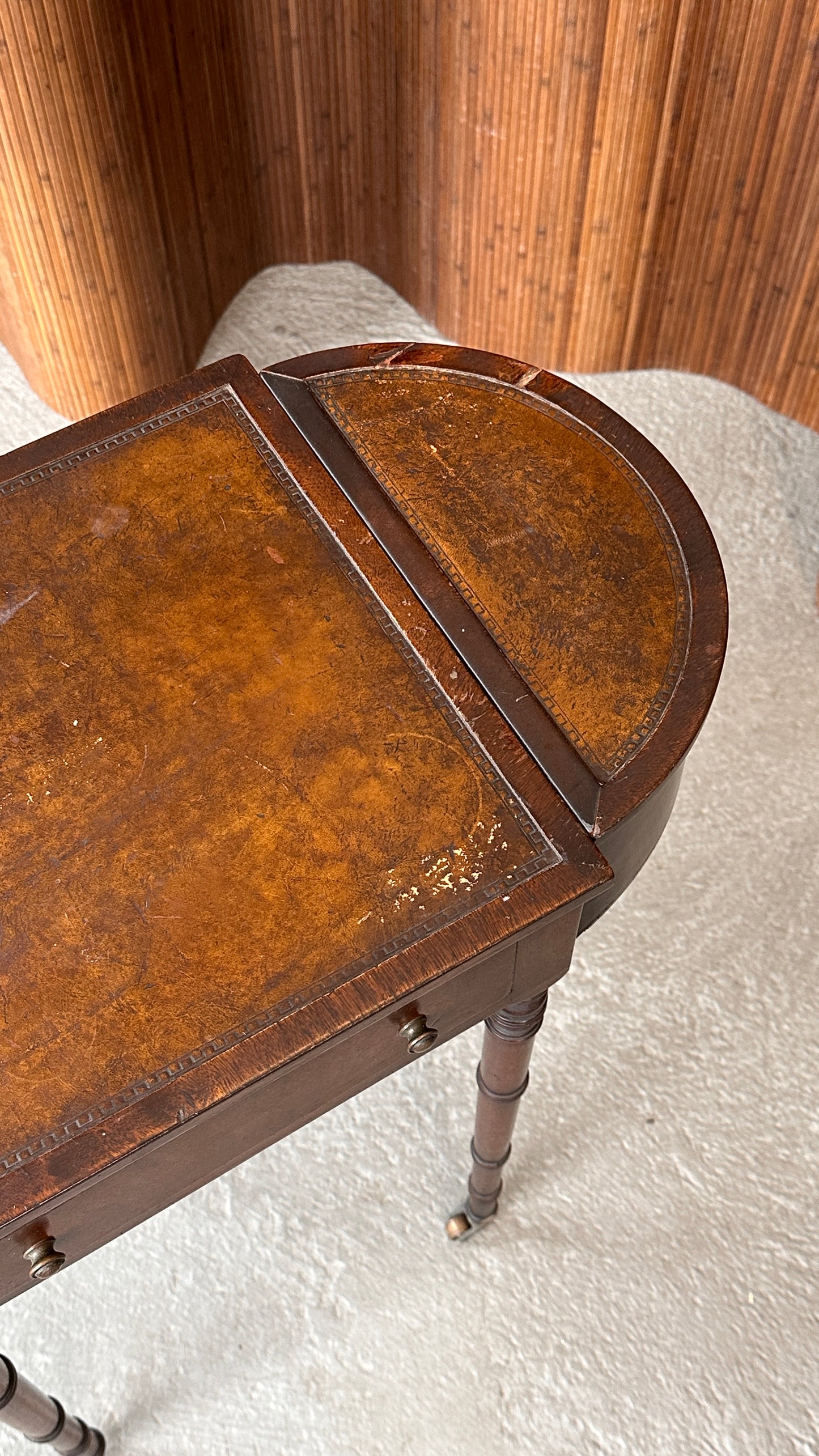Antique Side Table with Planter Box Insert
