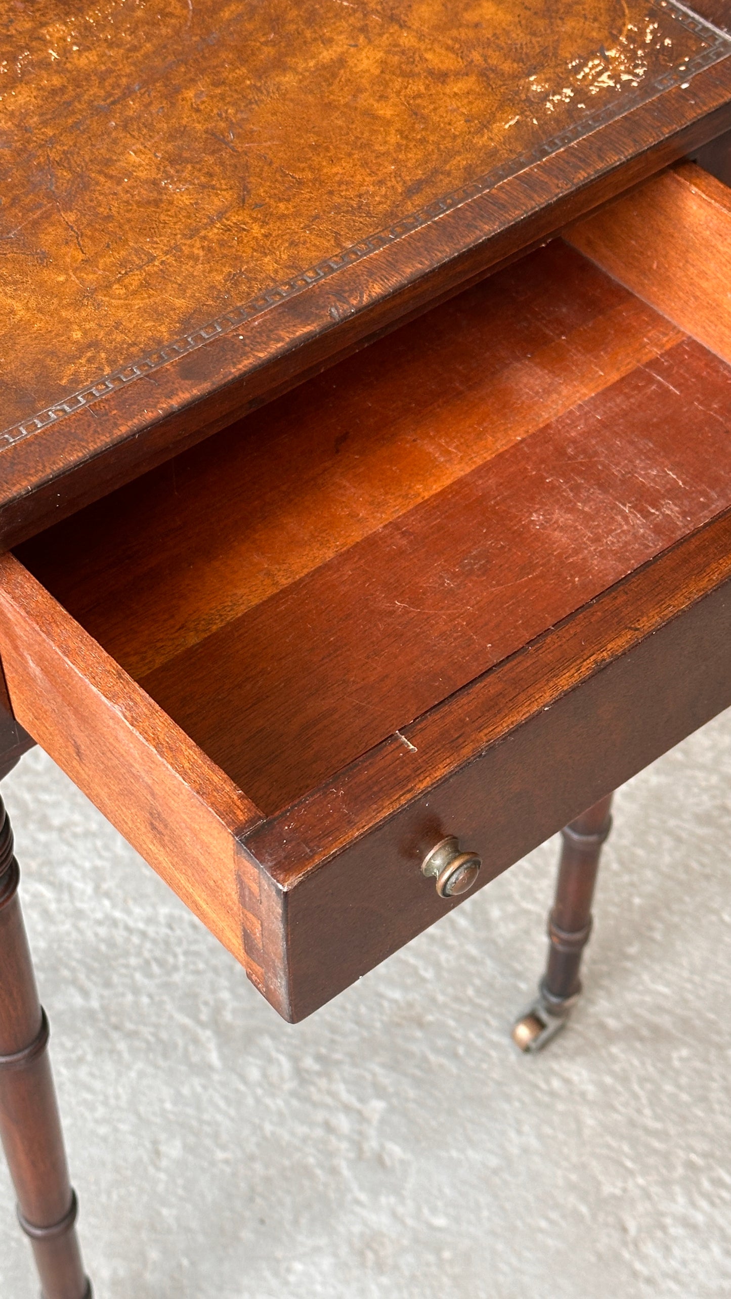Antique Side Table with Planter Box Insert