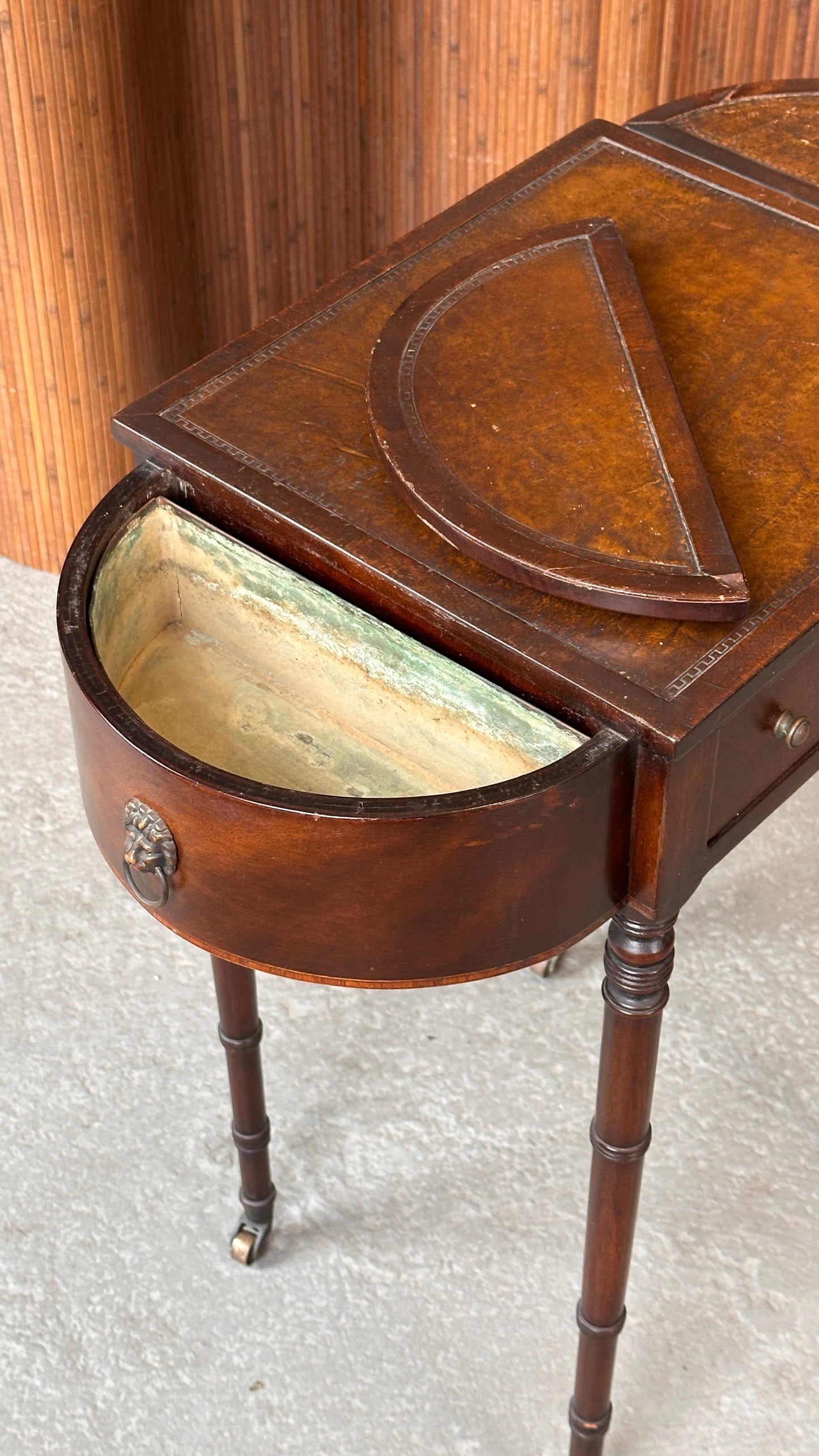 Antique Side Table with Planter Box Insert