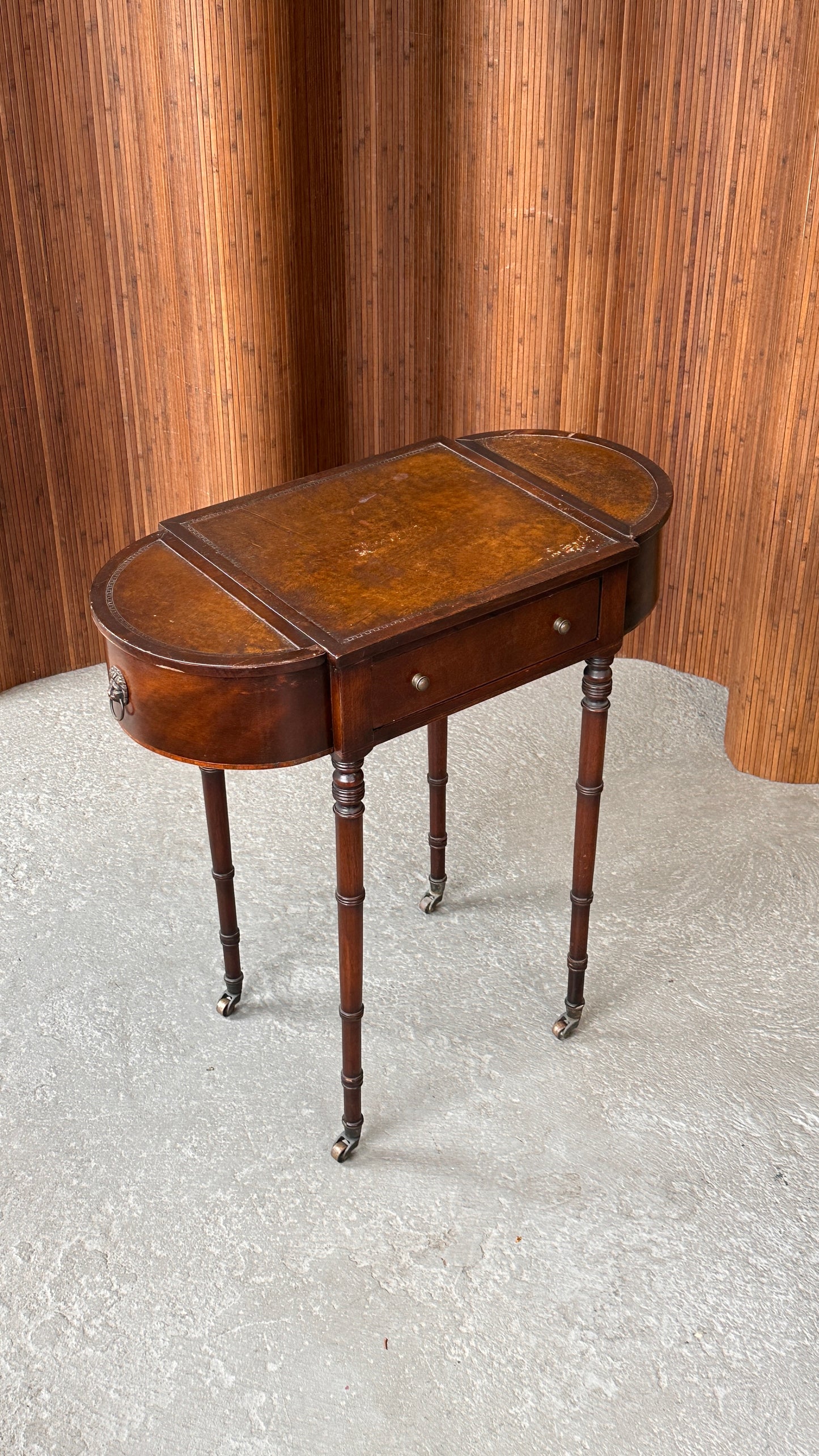 Antique Side Table with Planter Box Insert
