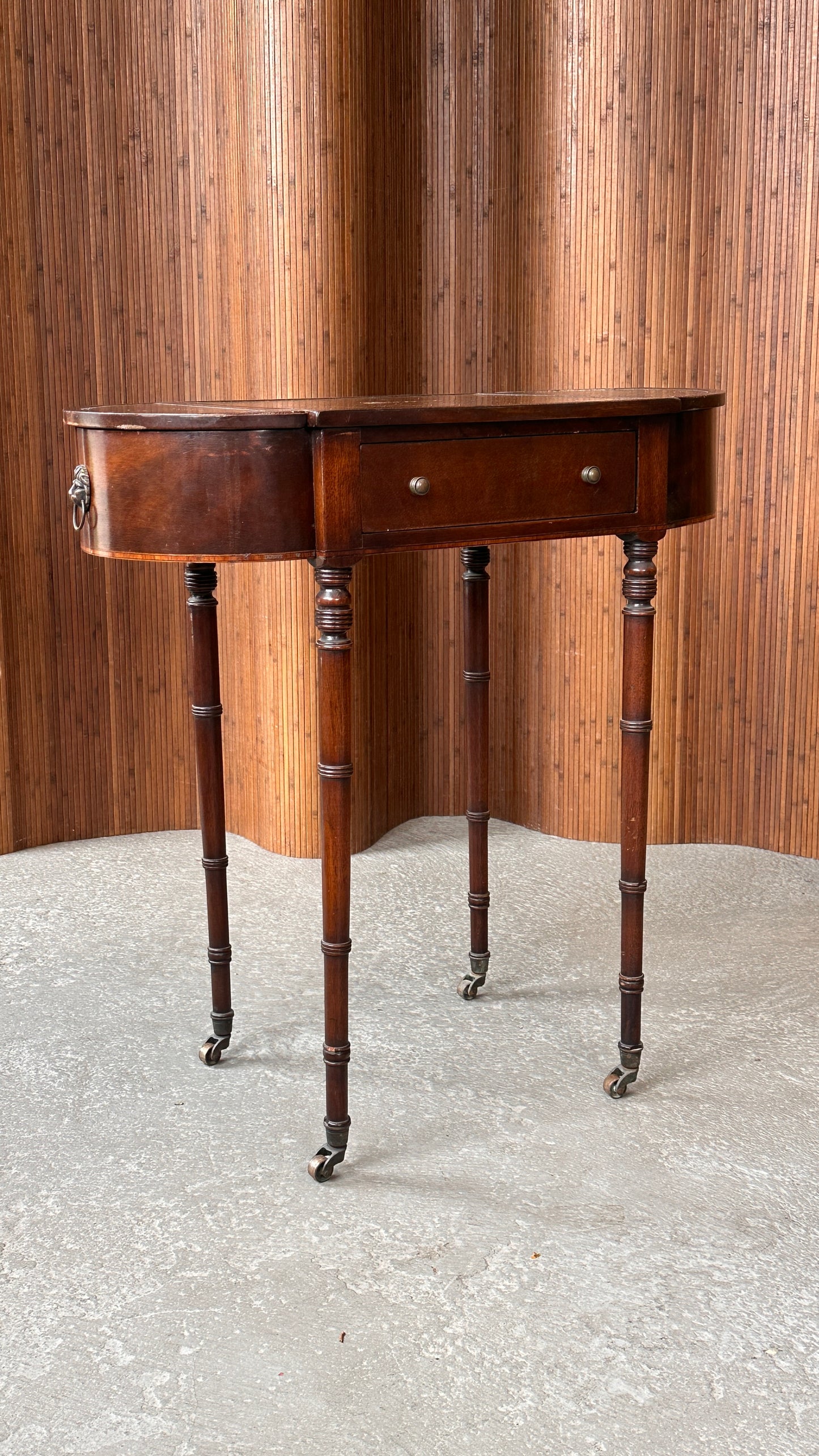 Antique Side Table with Planter Box Insert